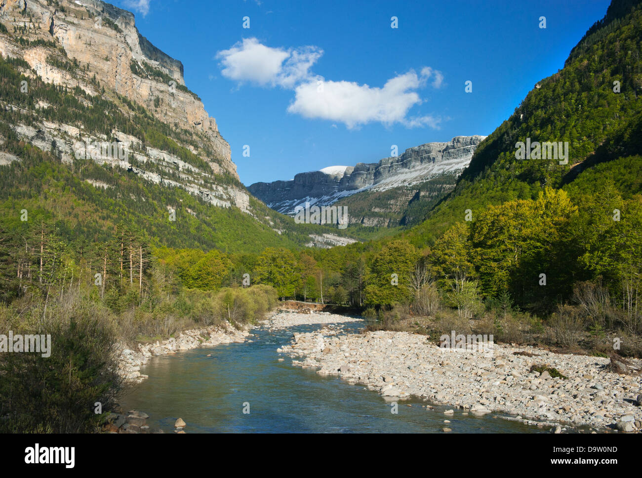 Rio Araza, Ordesa-Tal, Ordesa-Monte Perdido Nationalpark, Pyrenäen, Spanien-UNESCO-Welterbe Stockfoto