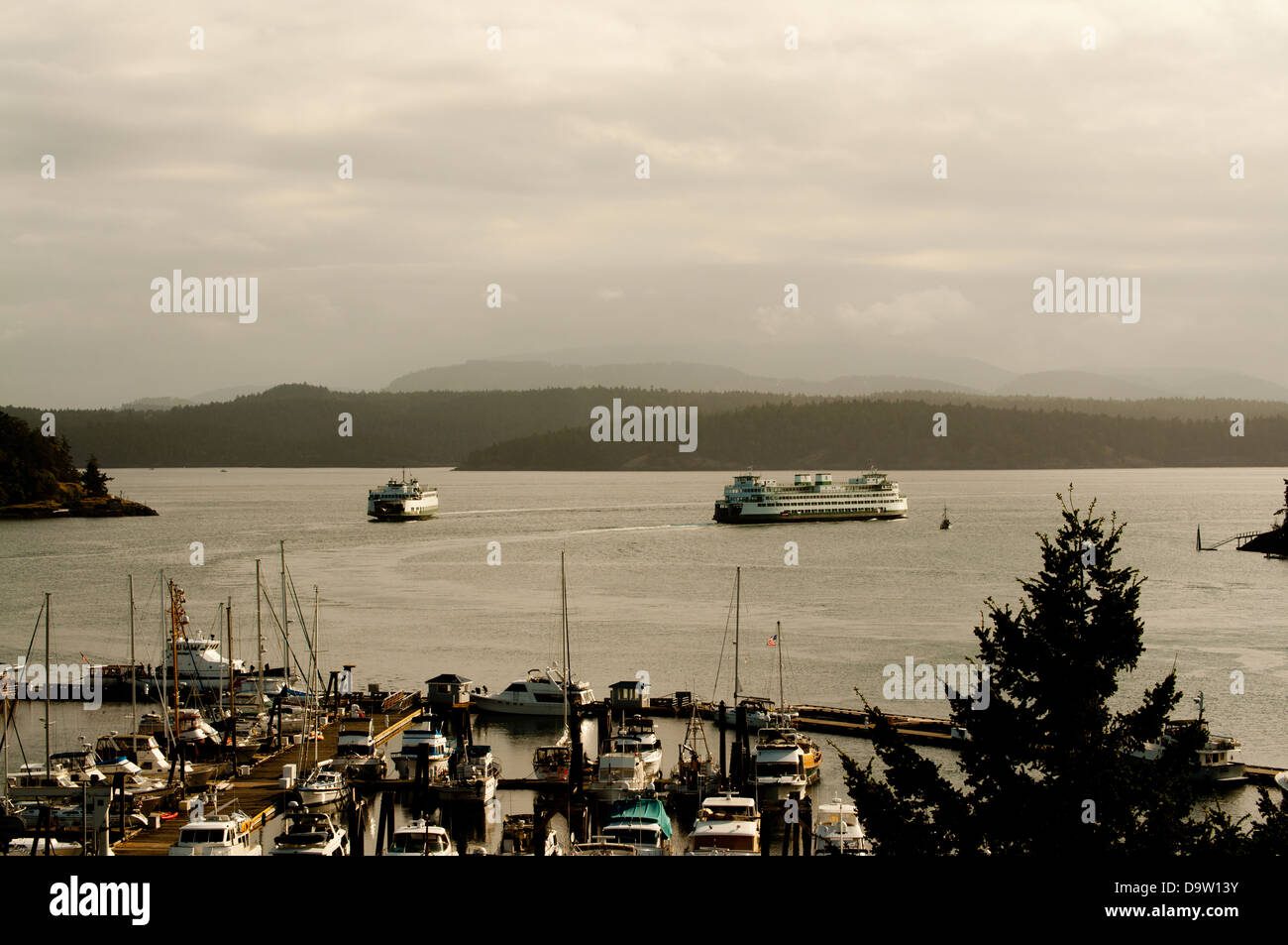 Friday Harbor, San Juan Islands, US-Bundesstaat Washington. Washington State Ferries, Stockfoto