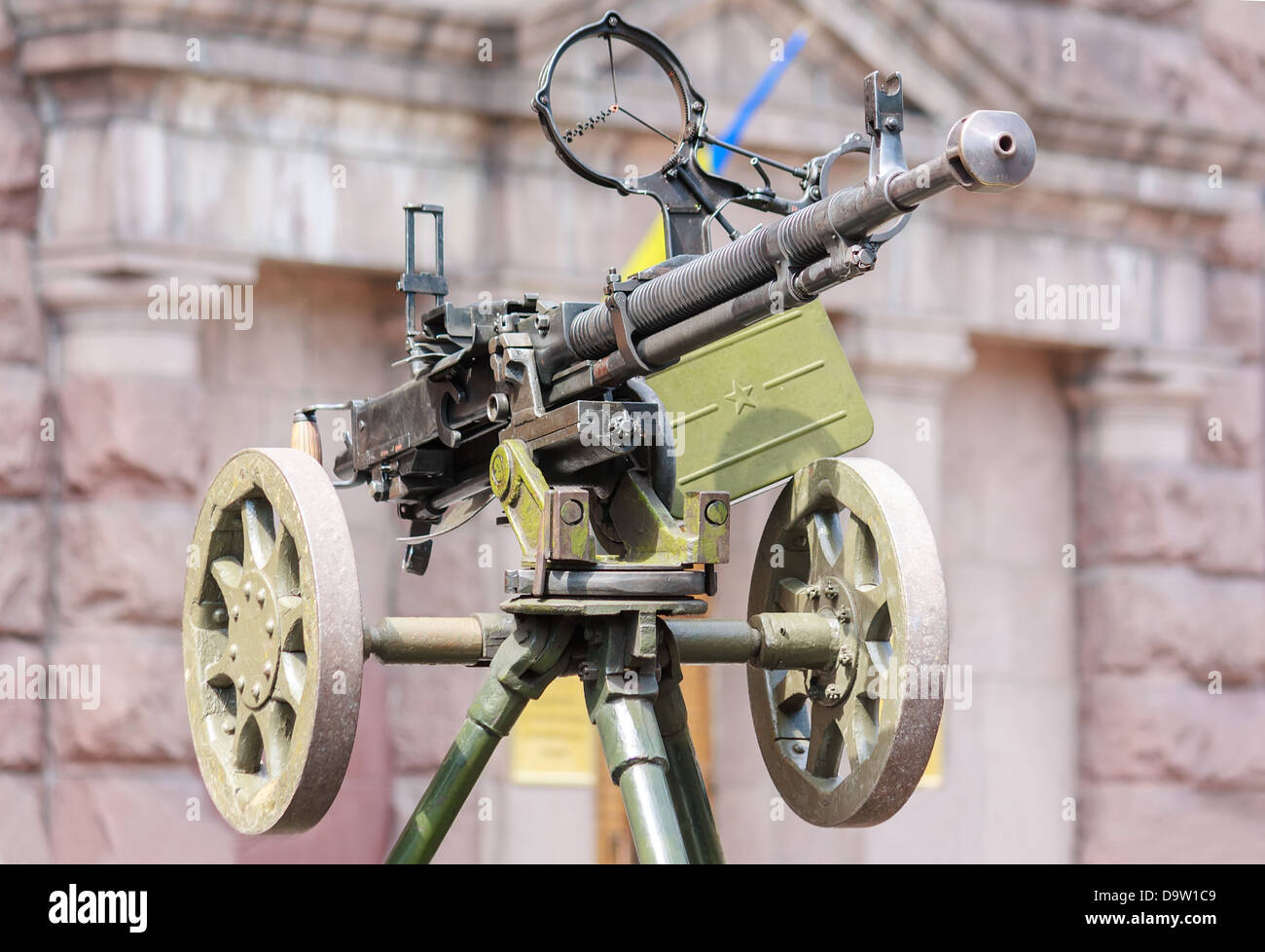 Sowjetische Armee des 2. Weltkrieges Zeit Maschinengewehr über Flugabwehr Verteidigung markiert Stockfoto