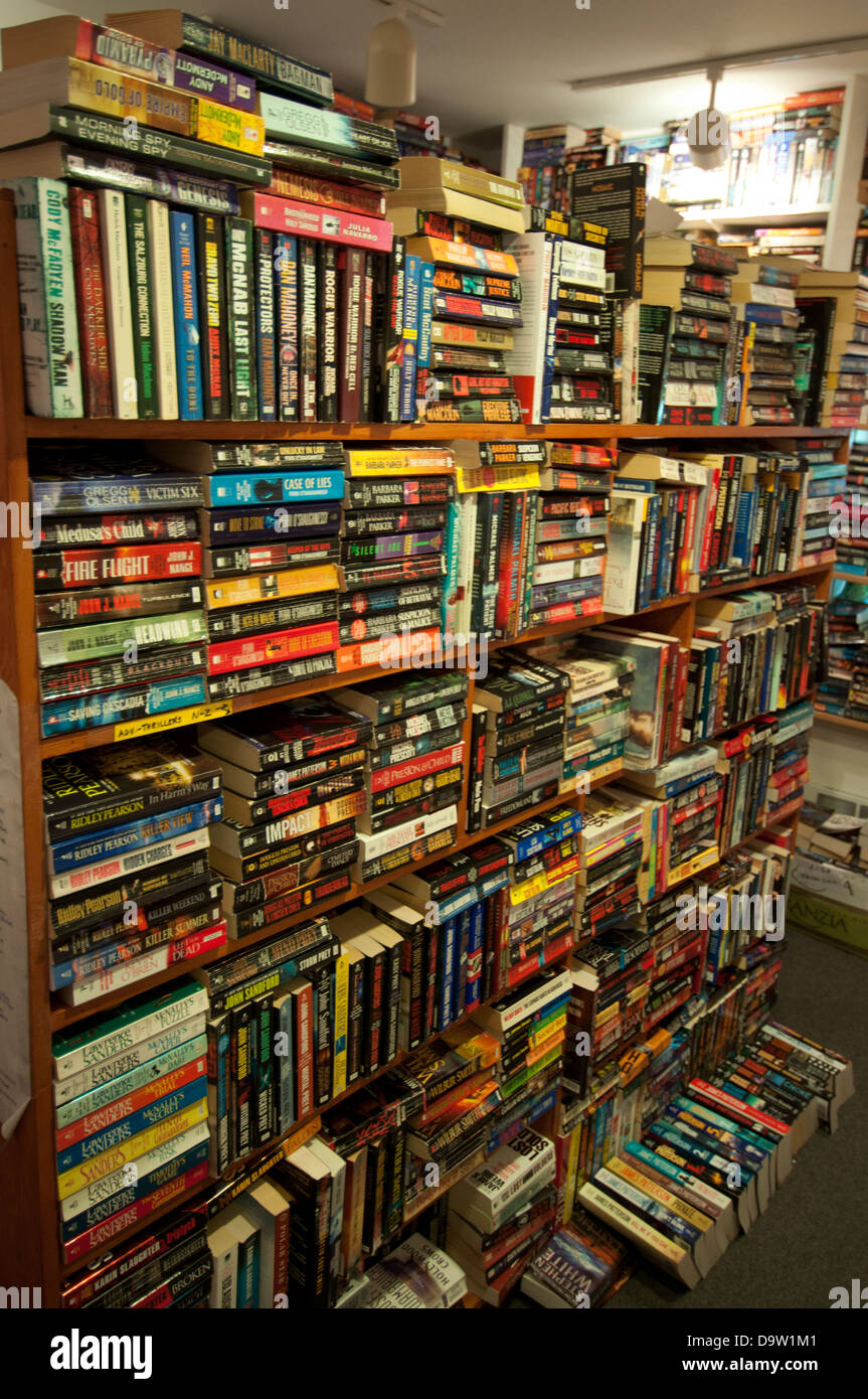 Ein gebrauchtes Buch Shop, Friday Harbor, San Juan Island, Washington. Stockfoto