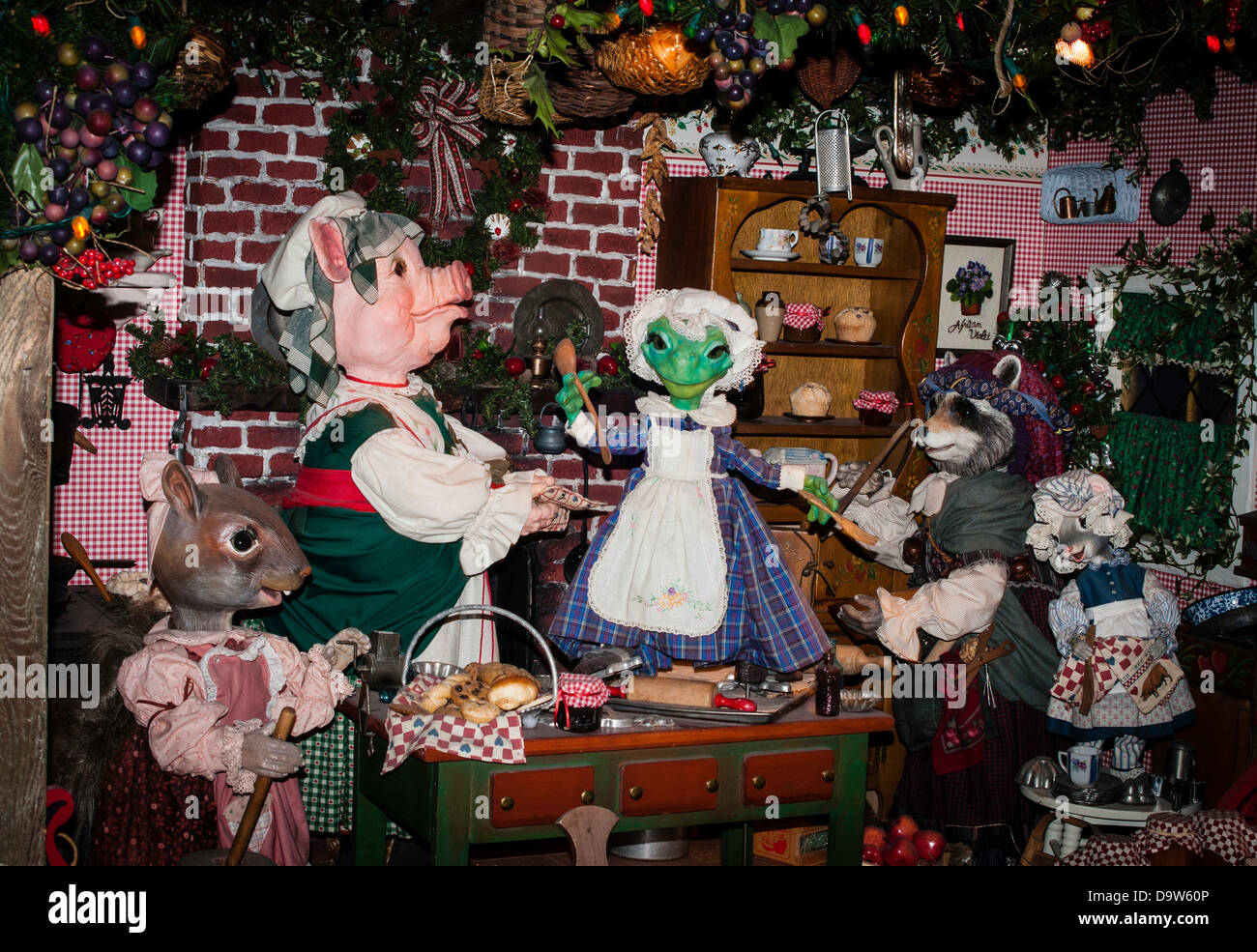 NATIONAL CENTER WEIHNACHTSMUSEUM, Lancaster, PA. Funktionen lebensgroße Setups Weihnachts-Geschichten und Charakteren. Stockfoto