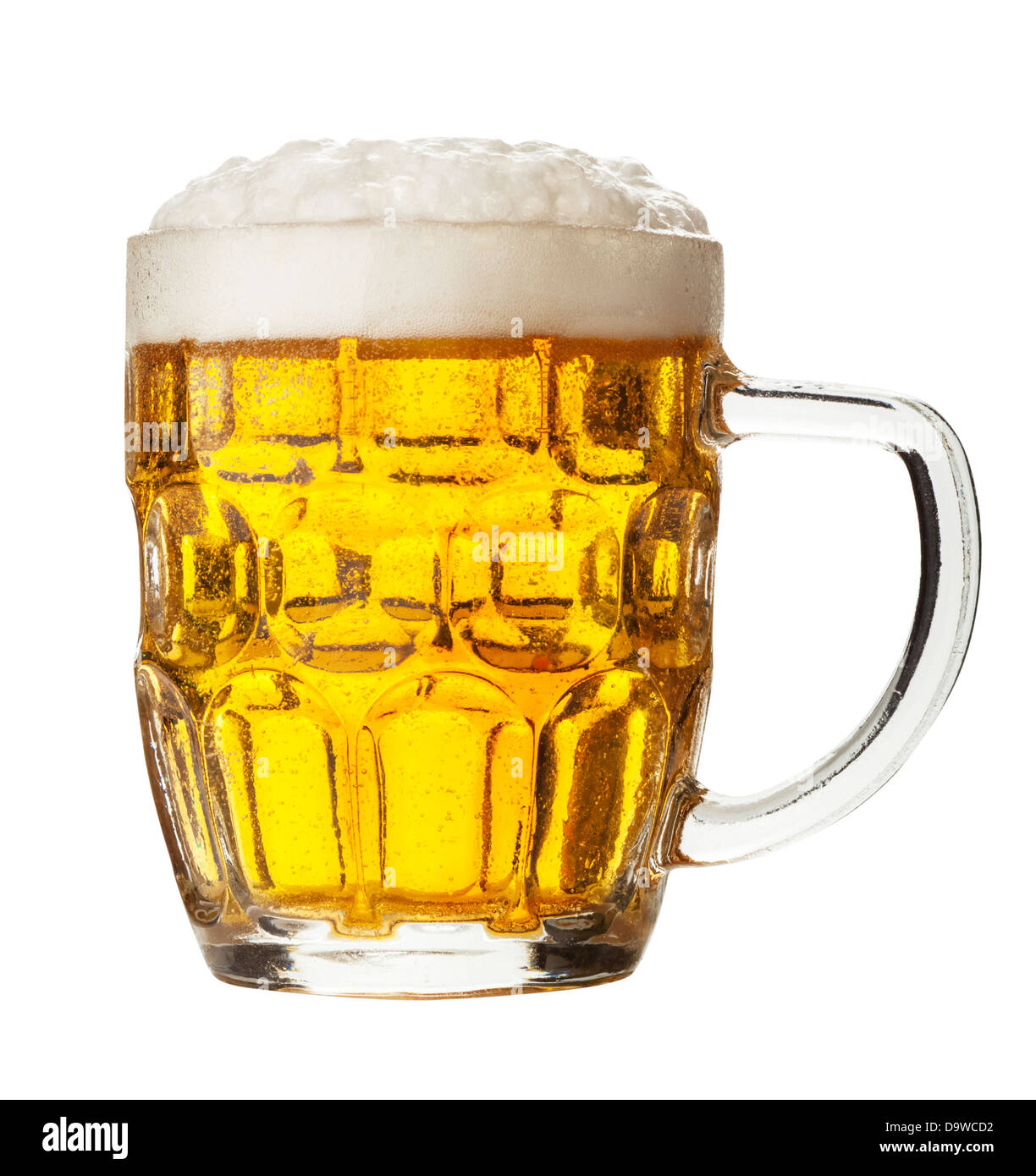 Glas Bier auf einem weißen Hintergrund. Clipping-Pfad Stockfoto