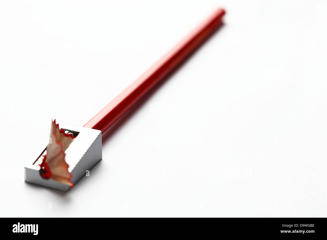 Schärfen eines Bleistifts Stockfoto