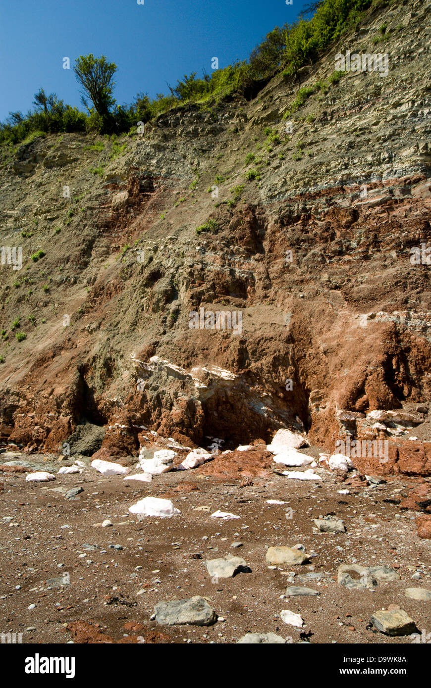 Felsen Schichten Penarth Vale von Glamorgan Süd wales uk Stockfoto