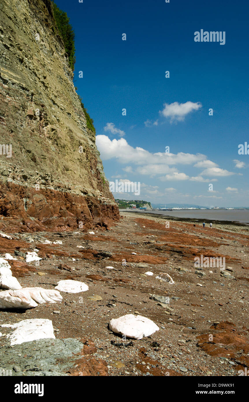 Felsen Schichten Penarth Vale von Glamorgan Süd wales uk Stockfoto