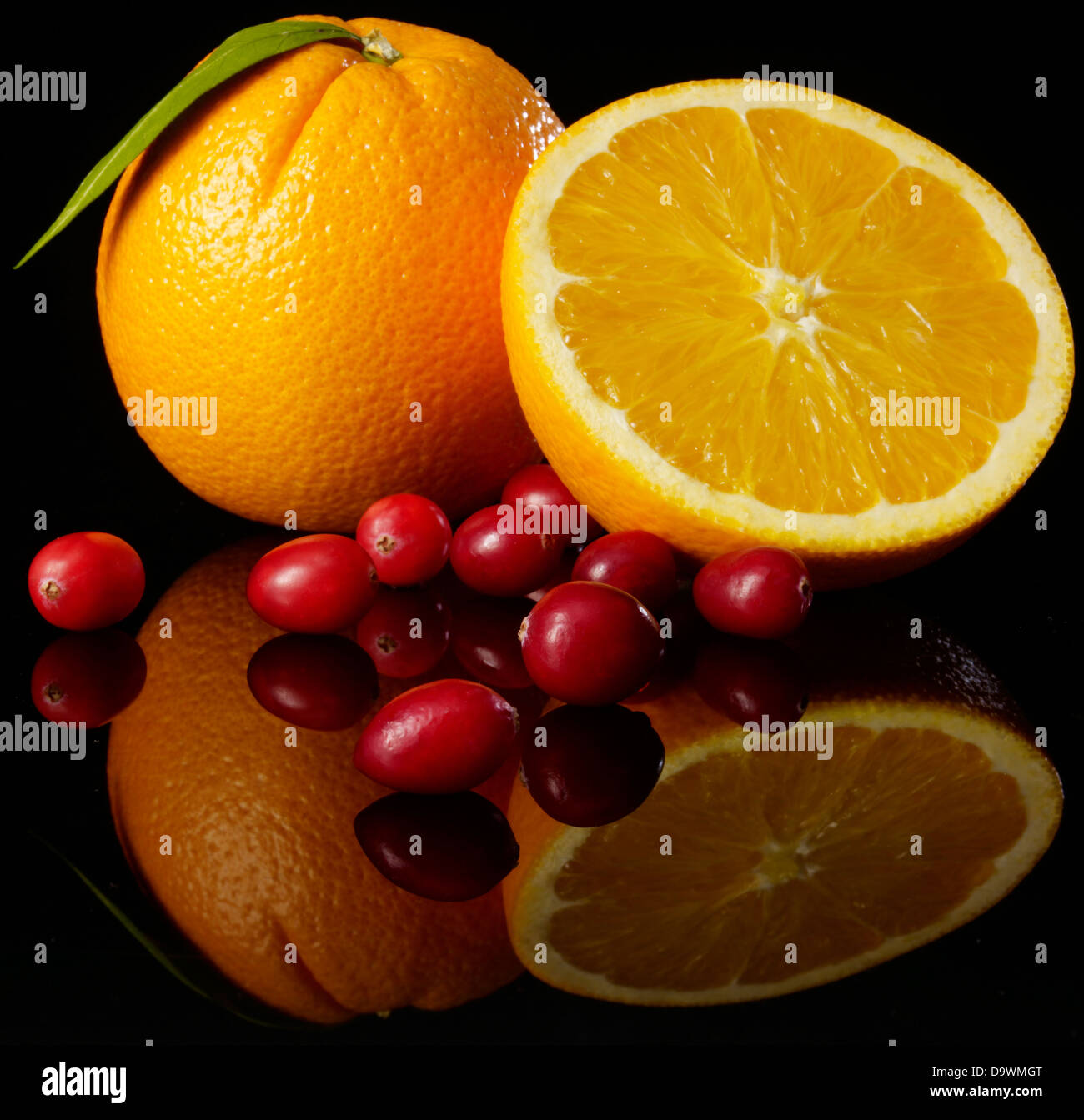 Orange auf schwarz Stockfoto