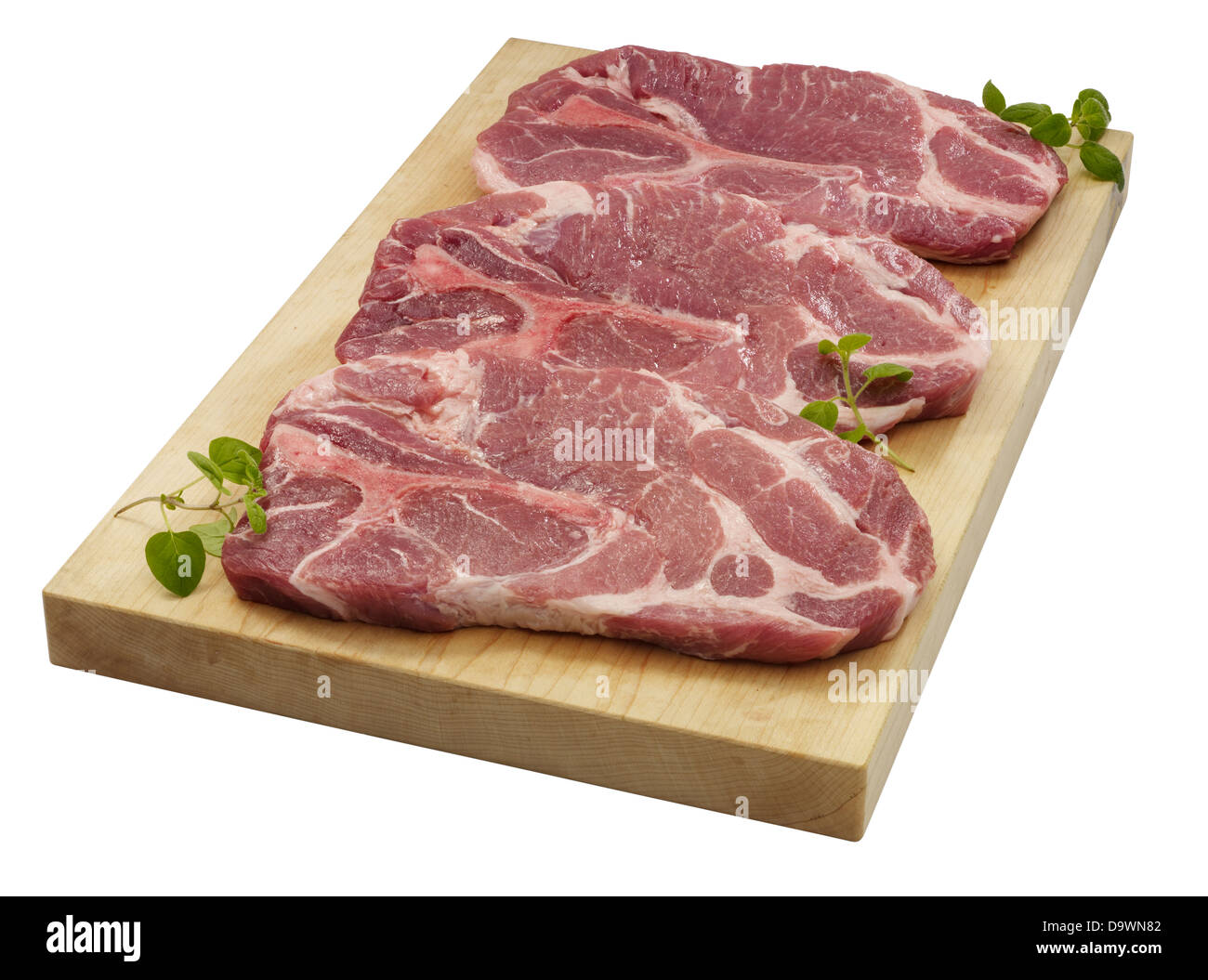 rohes Schweinefleisch Schulter steak Stockfoto