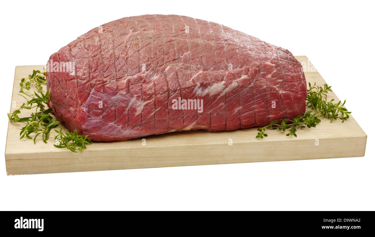 rohes Rindfleisch ohne Knochen Chuck Schulter Scholle Braten Stockfoto