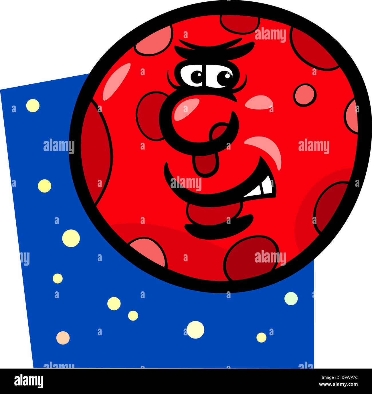 Cartoon Illustration lustig Mars Planet Comic-Maskottchen Stockfoto