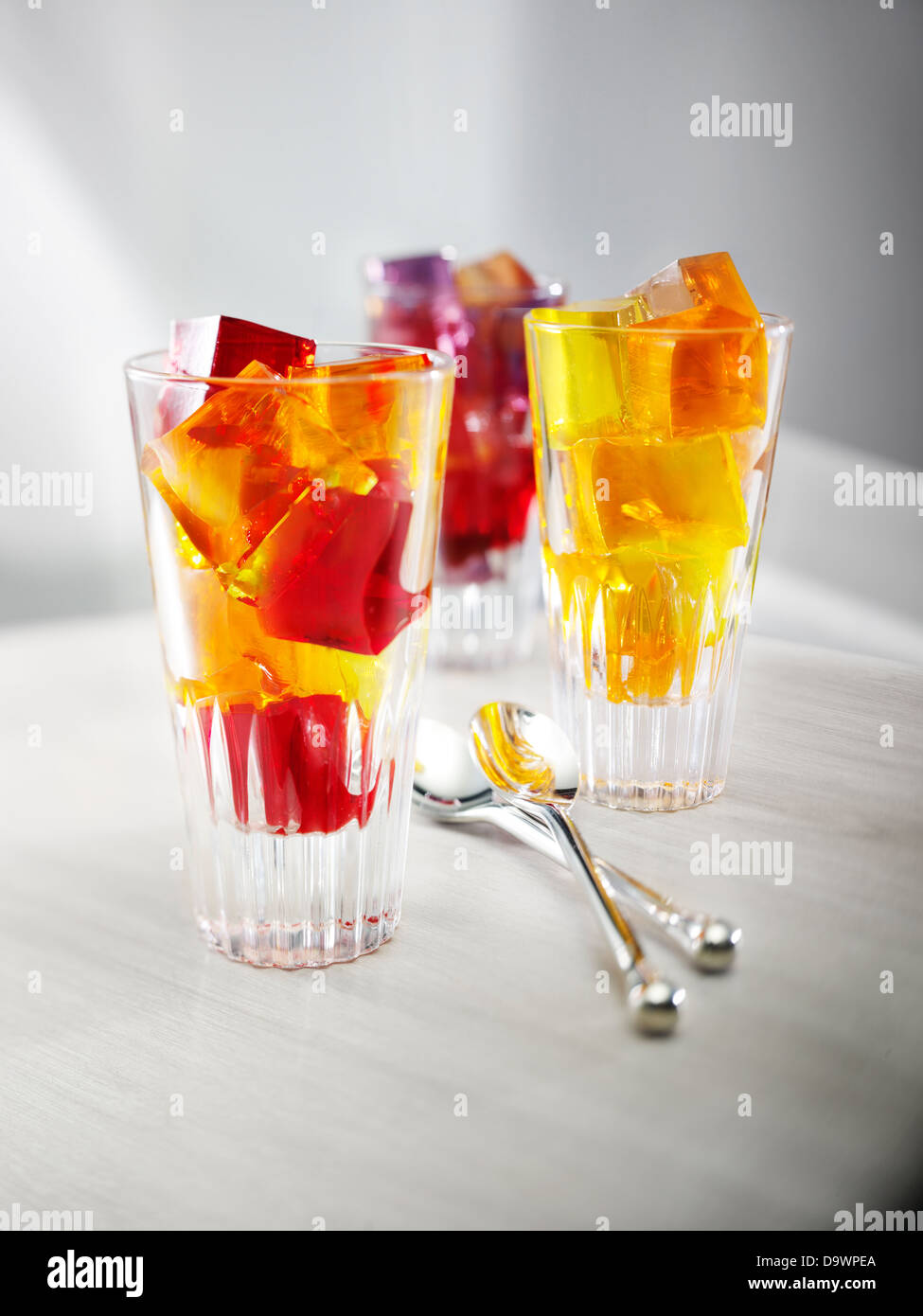 Jello Tassen Stockfoto