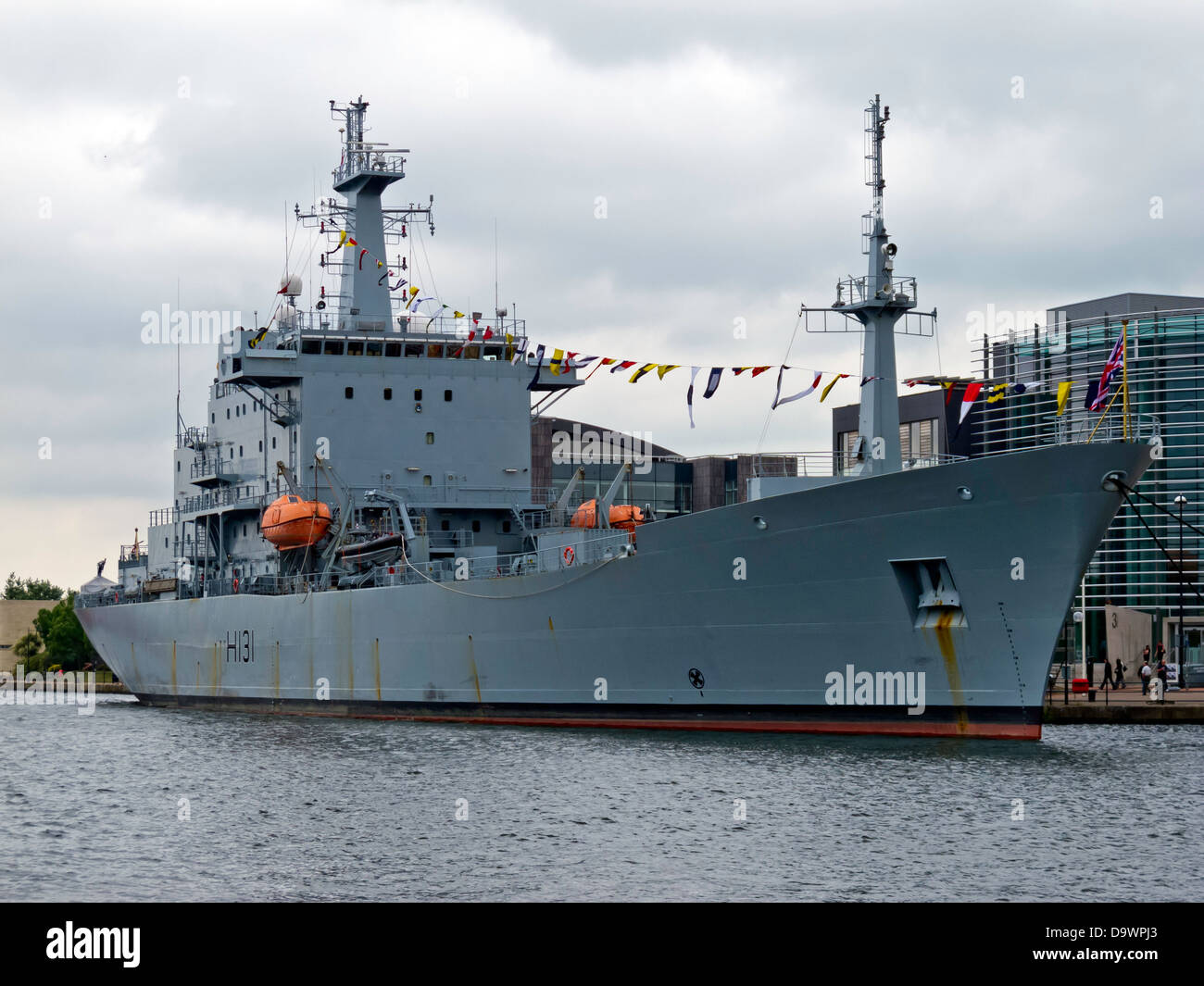 HMS Scott, Royal Navy Vermessungsschiff in Cardiff Stockfoto