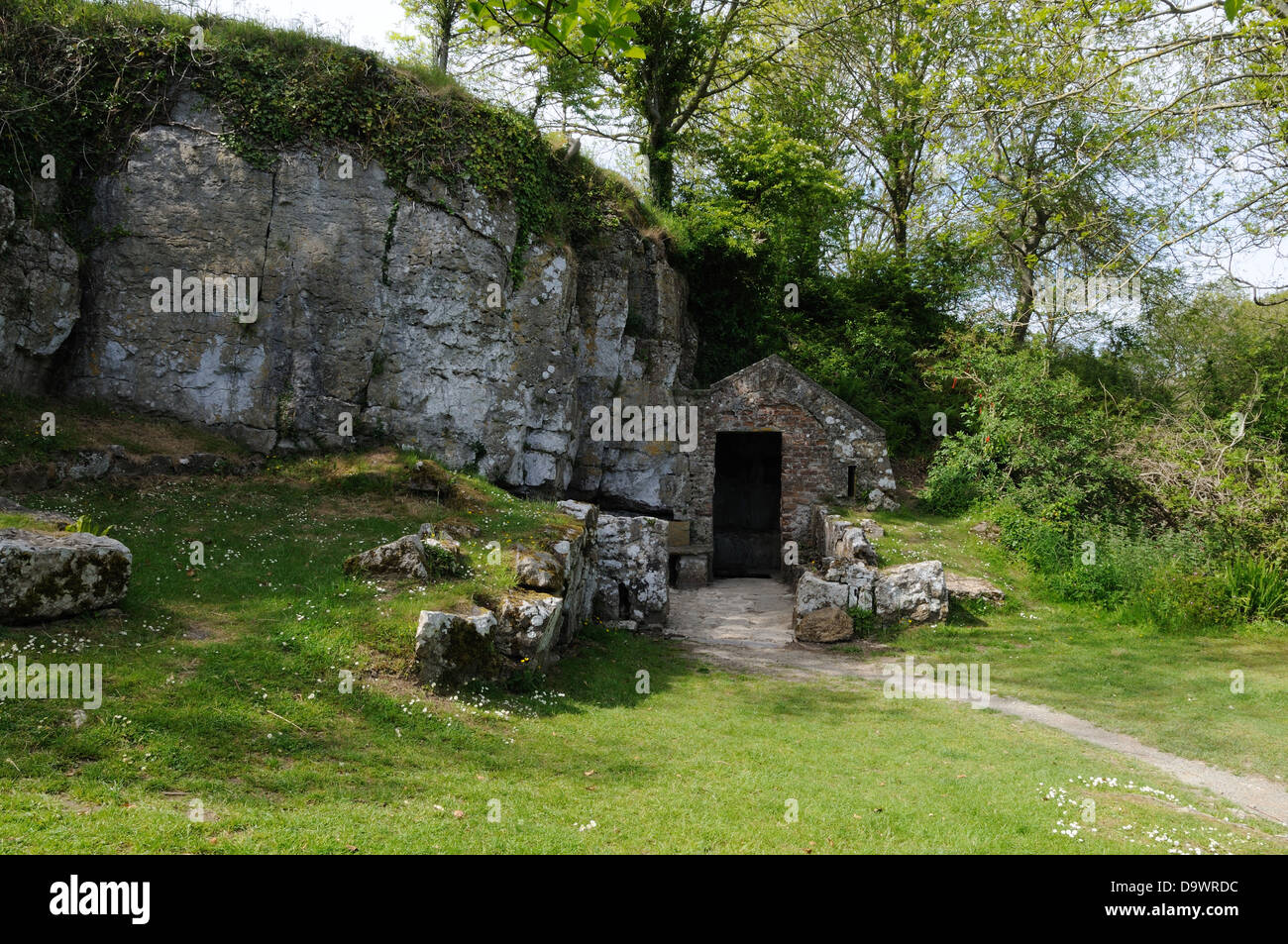 St Seiriol gut St Seiriol Heiligen und Heiligen Quelle Penmon Anglesey Wales Cymru UK GB Stockfoto