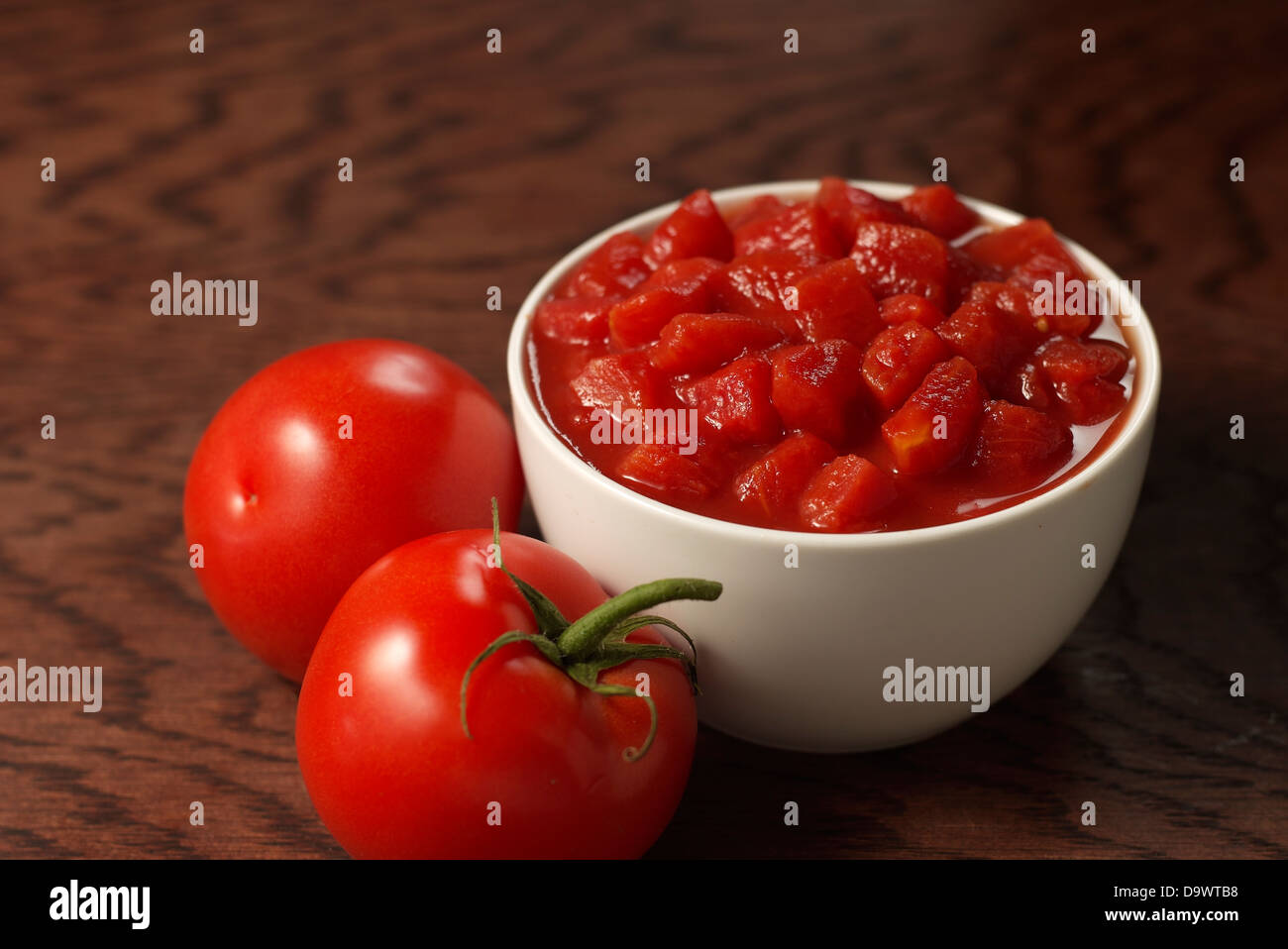 gewürfelte Tomaten Stockfoto