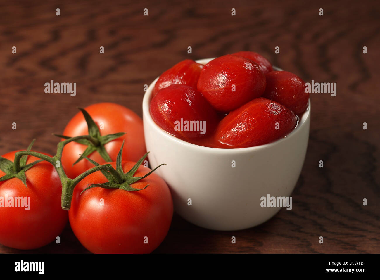 Geschälte Tomaten Stockfoto