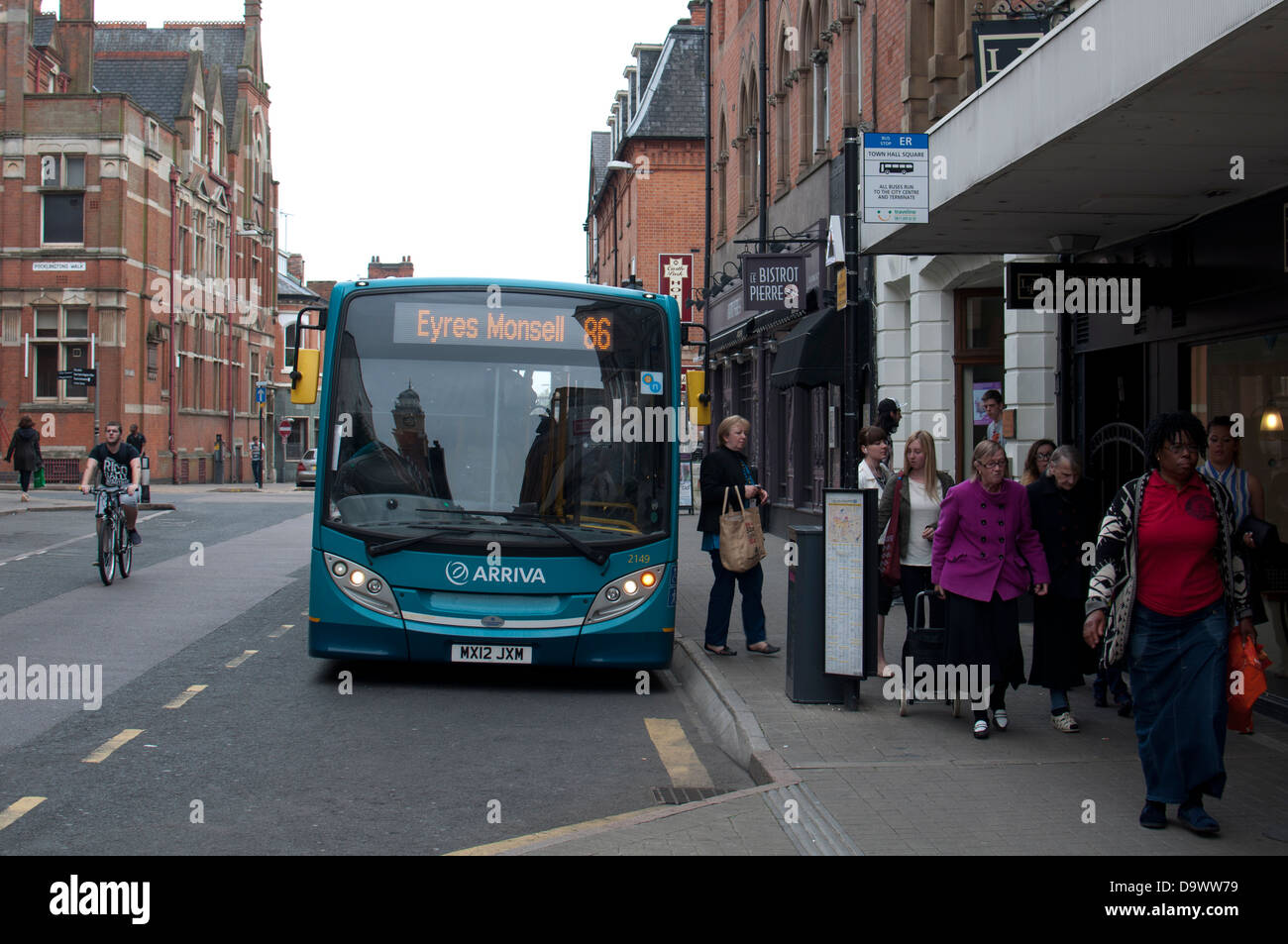 Arriva Bus, Innenstadt von Leicester, UK Stockfoto