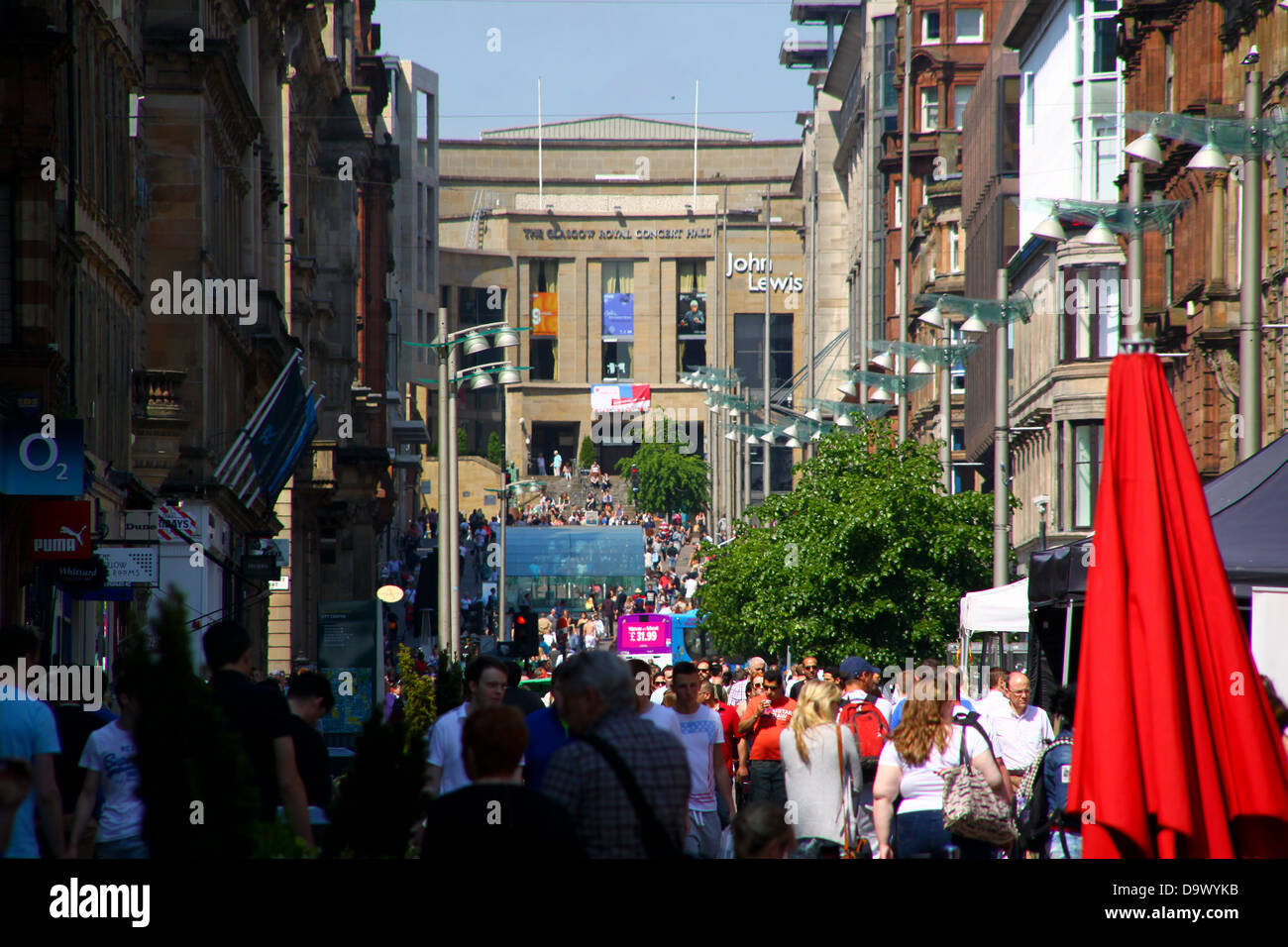 Buchanan Street Glasgow im Sonnenschein Stockfoto