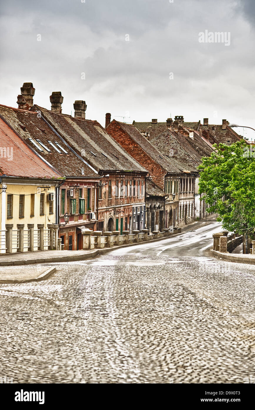Petrovaradin Straße. Detail von den Straßen der Altstadt der serbischen Stadt Novi Sad. Stockfoto