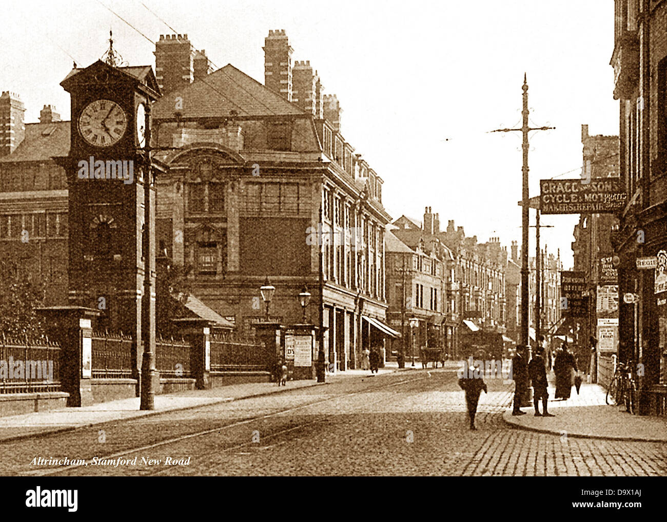 Altrincham Stamford Straßenneubau frühen 1900er Jahren Stockfoto