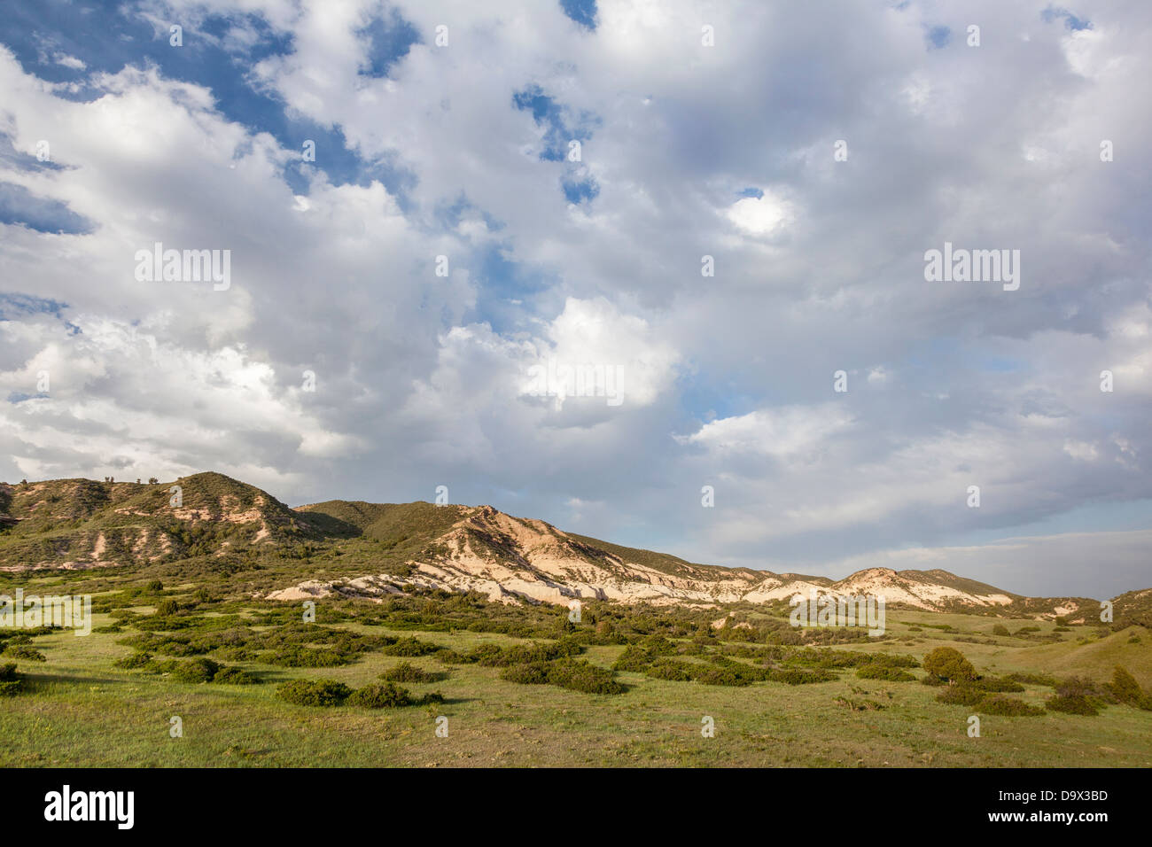 Wolken über Mountain Colorado Ranch - Red Mountain Open Space in der Nähe von Fort Collins Stockfoto