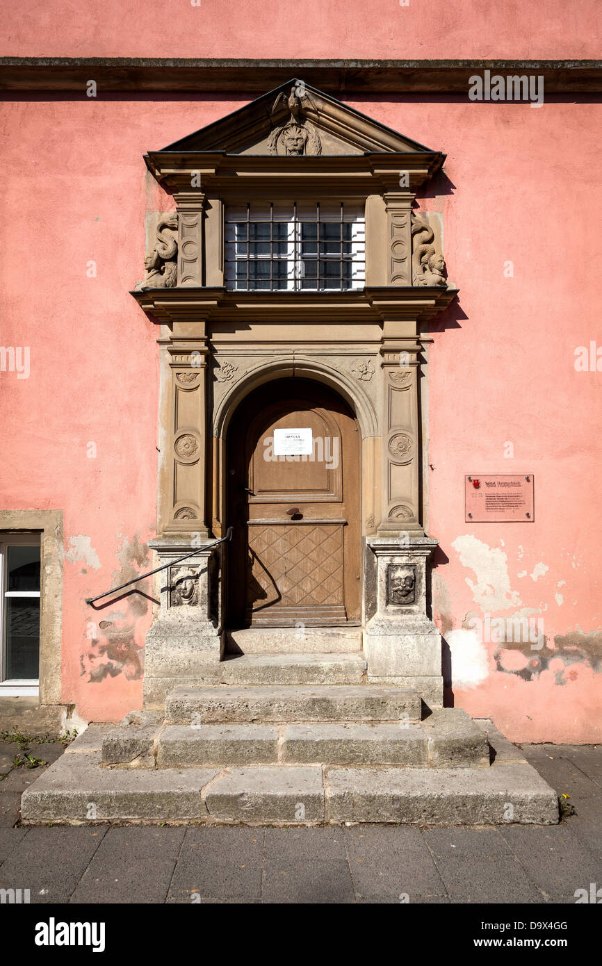 Alte Tür, Rothenburg Ob der Tauber, Deutschland, Europa. Stockfoto