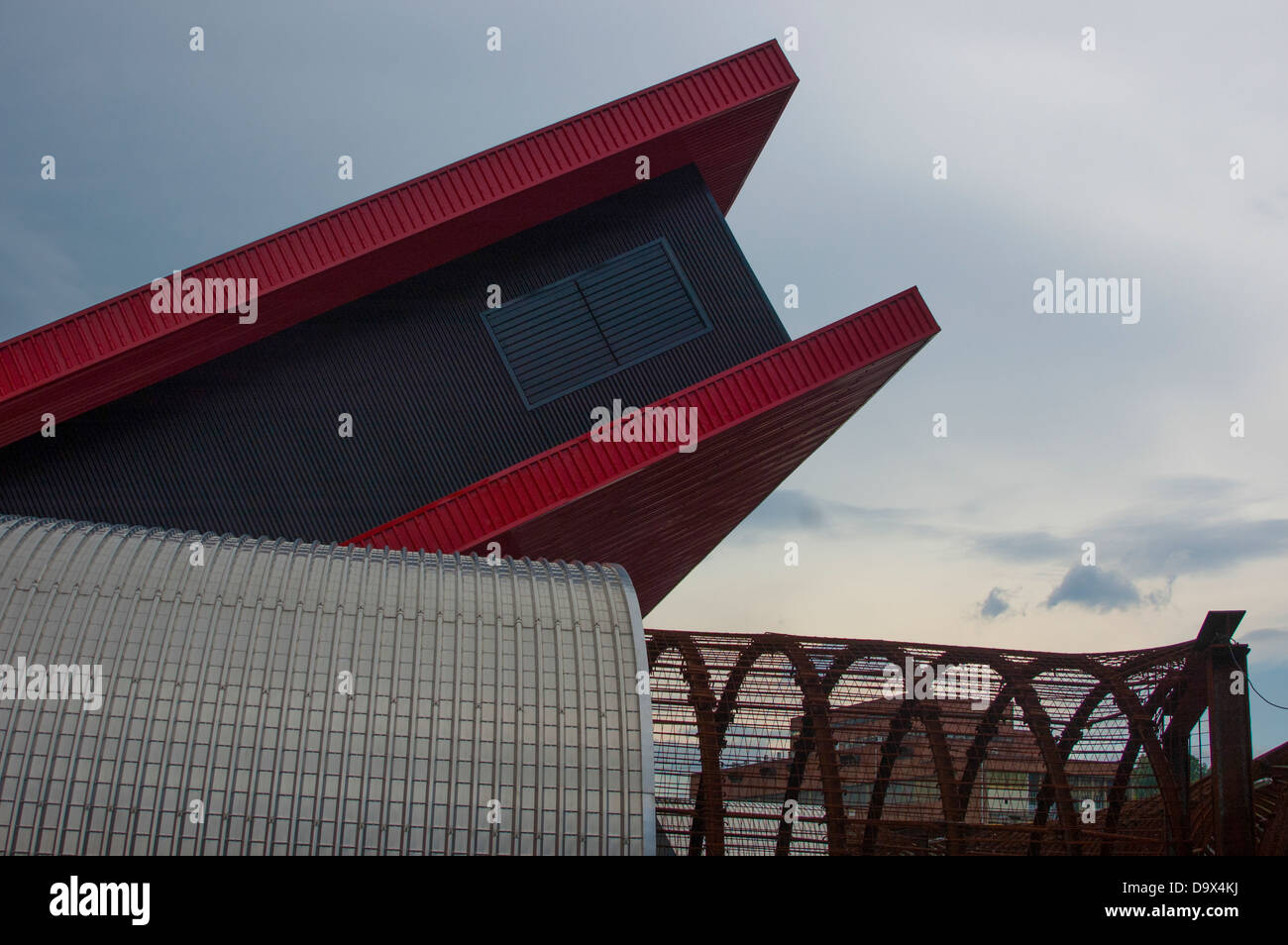 architektonisches Detail Museum Carreau Wendel, Frankreich Stockfoto