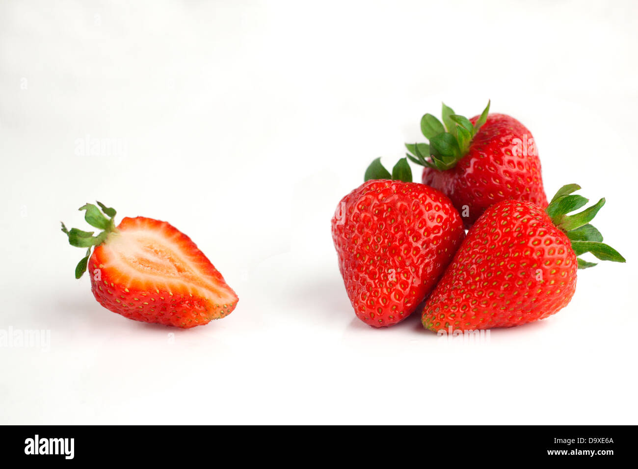 Schneiden Sie Erdbeeren Stockfoto
