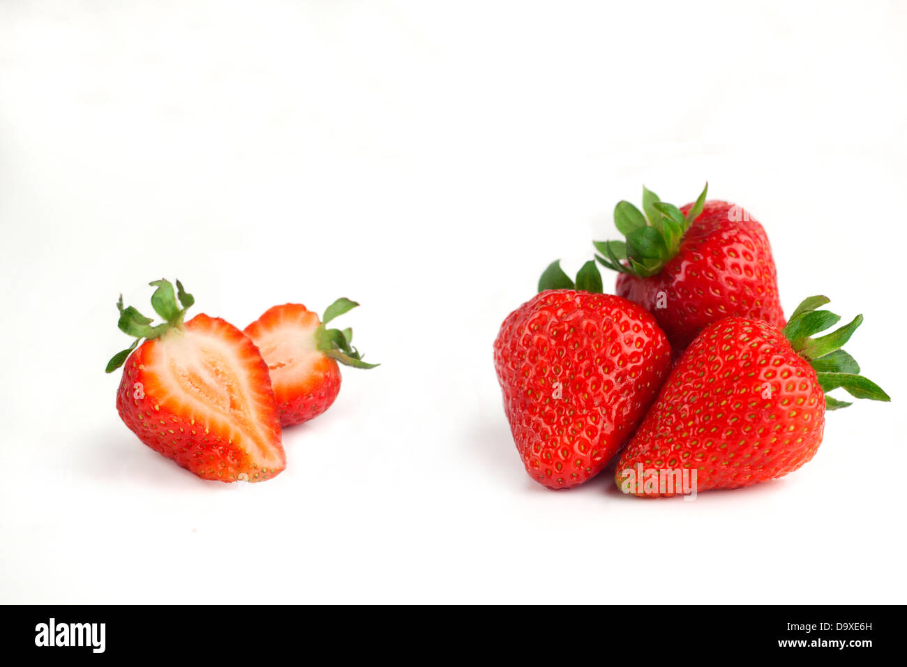 Schneiden Sie Erdbeeren Stockfoto
