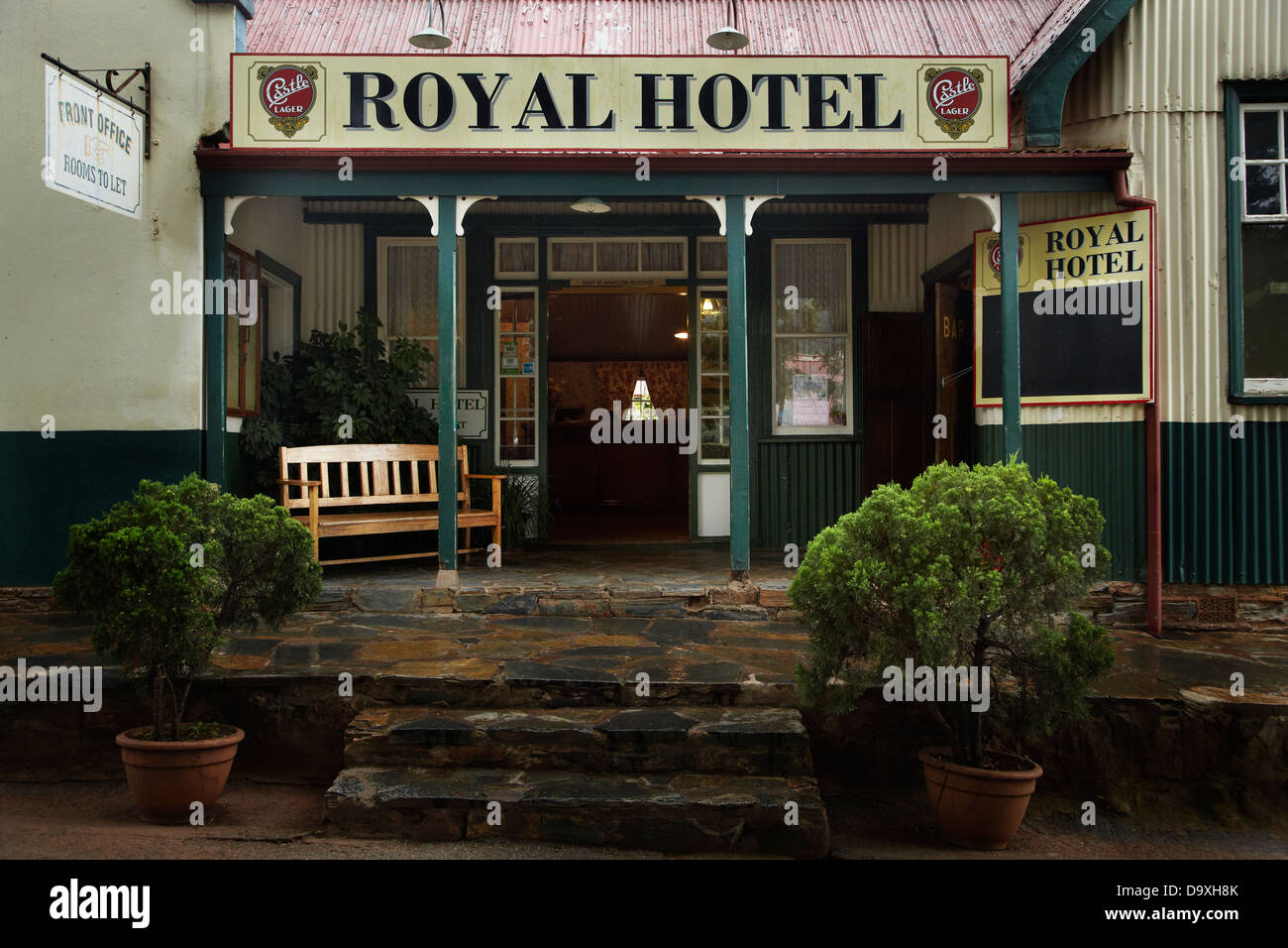 Royal Hotel im historischen Dorf von Pilgrim es Rest, in der Nähe von Graskop, Provinz Mpumalanga, Südafrika Stockfoto