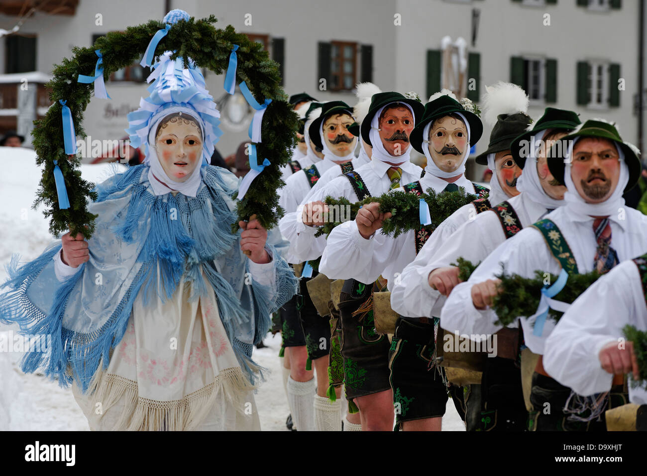 Deutschland Bayern, Vorläufer der Karnevalsumzug Stockfoto