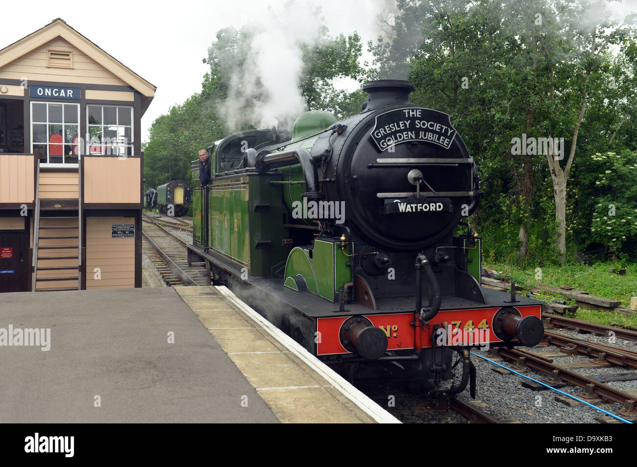 Gresley N2 Lokomotive 1744 an Ongar, Essex, UK Stockfoto