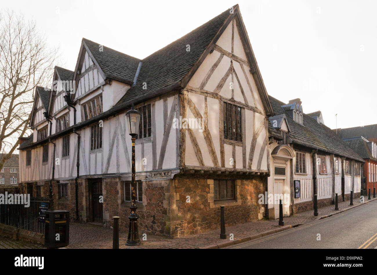 Der Grad I Leicester Guildhall, einem 14. Jahrhundert Holz gerahmt Gebäude aufgeführt. Leicester, England, Großbritannien Stockfoto