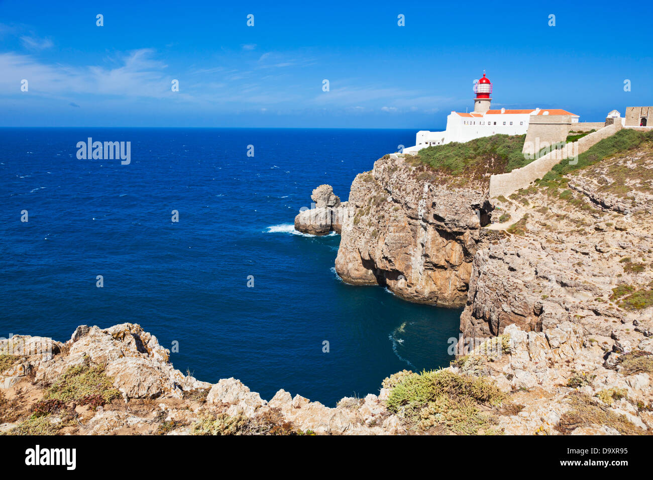 Leuchtturm am Kap St. Vincent Sagres Algarve Portugal EU Europa Stockfoto