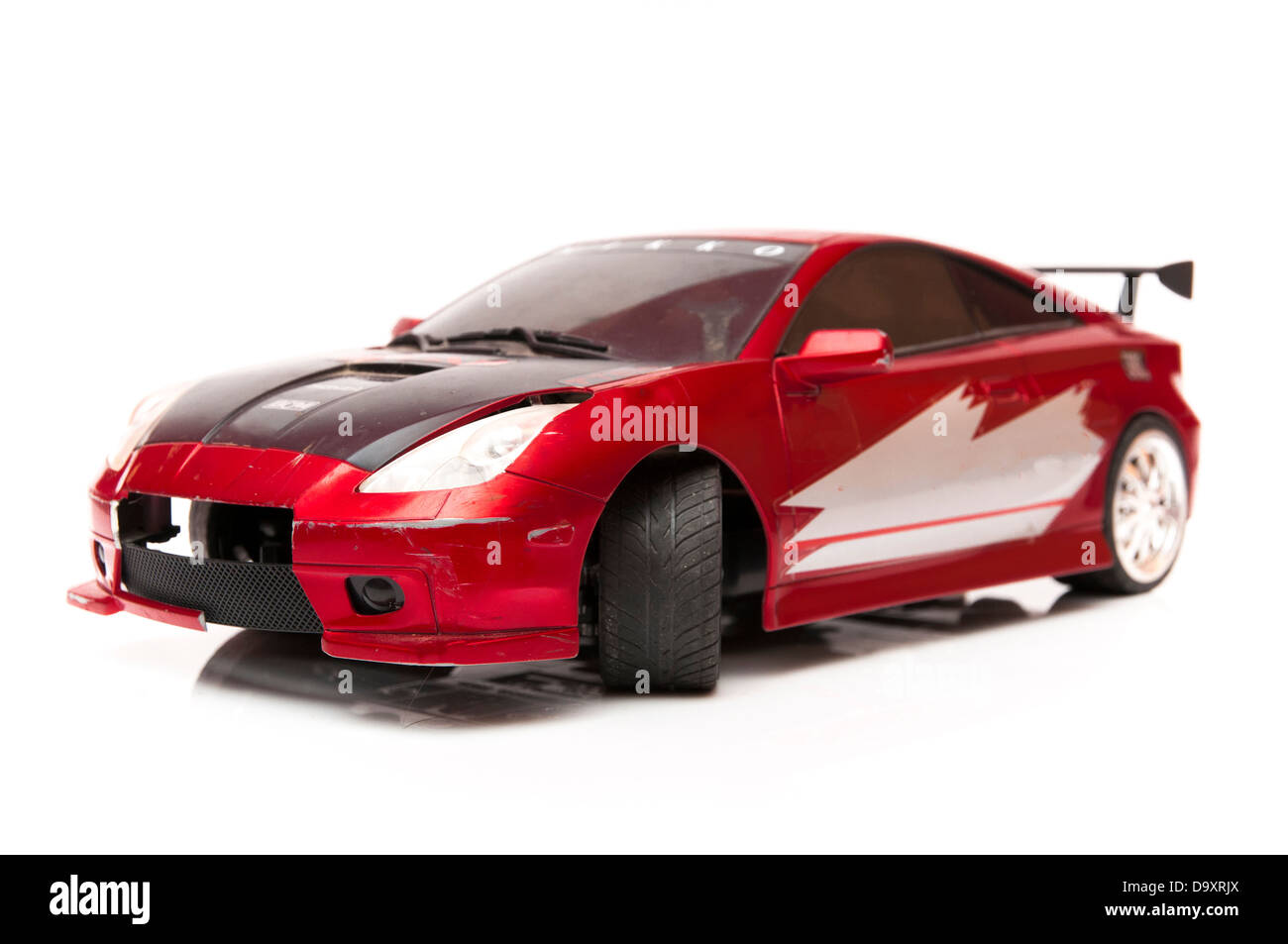 Sportwagen auf weißem Hintergrund Stockfoto