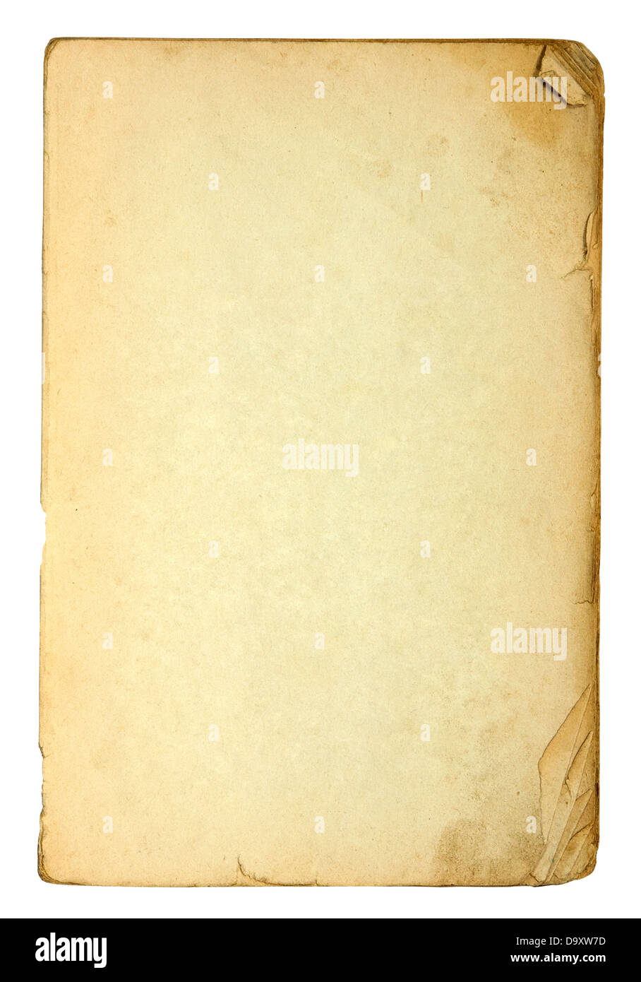 Alt und schmutzig Papierbögen mit Beschneidungspfad Stockfoto