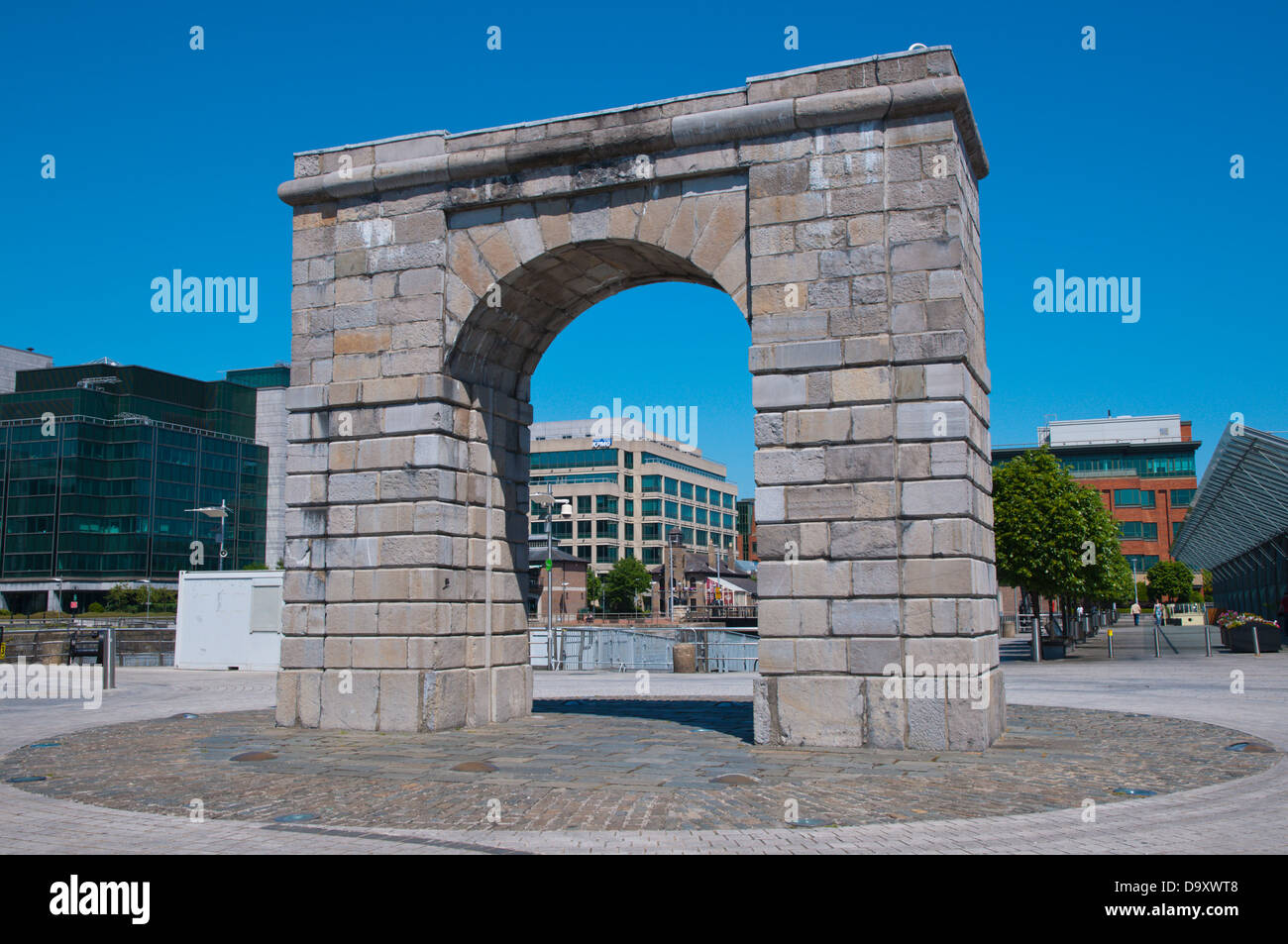 Bogen von Georges Dock in Docklands ehemaligen Hafengebiet Dublin Irland Europa Stockfoto