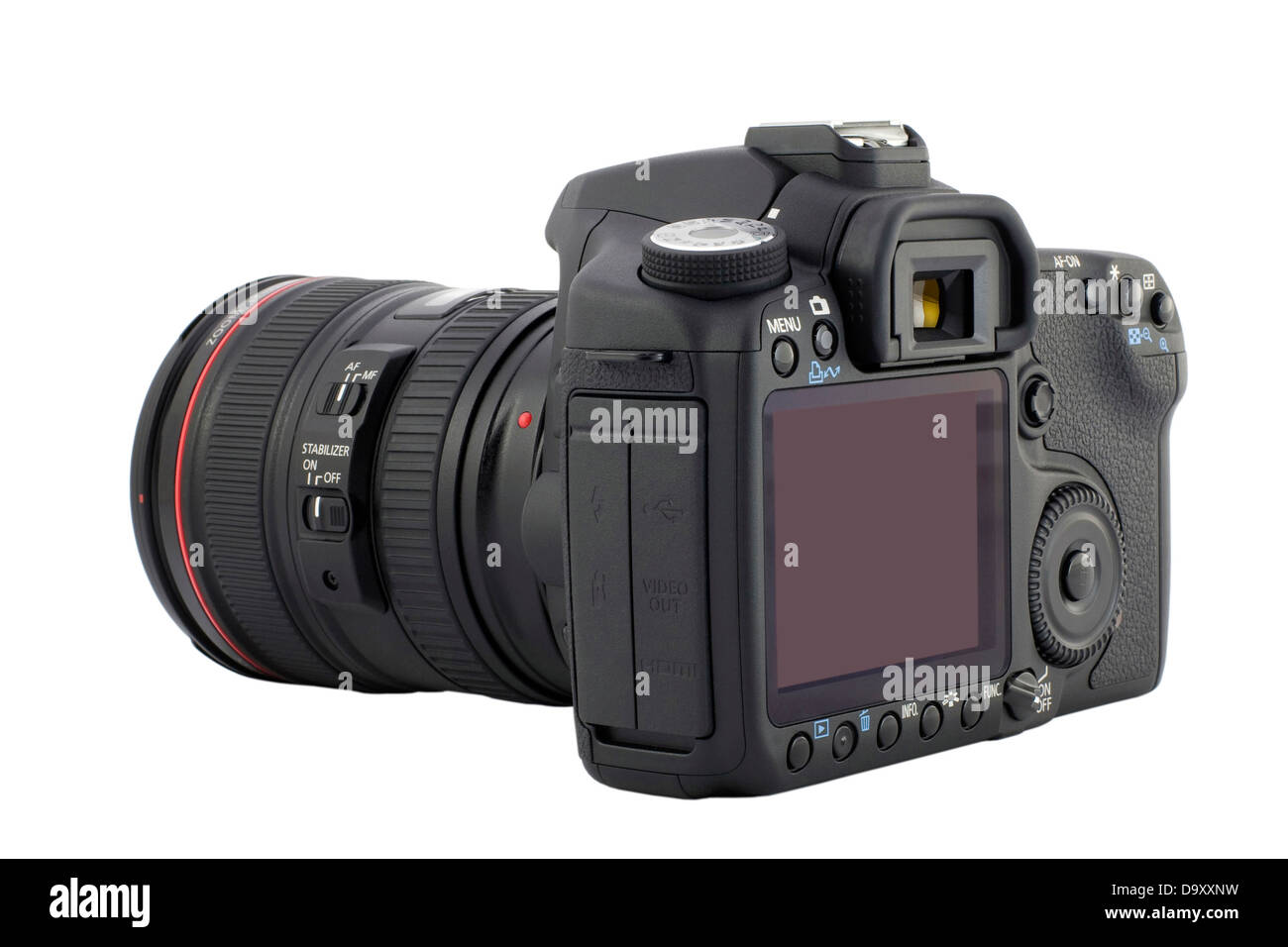 Digitalkamera mit Beschneidungspfad. Stockfoto