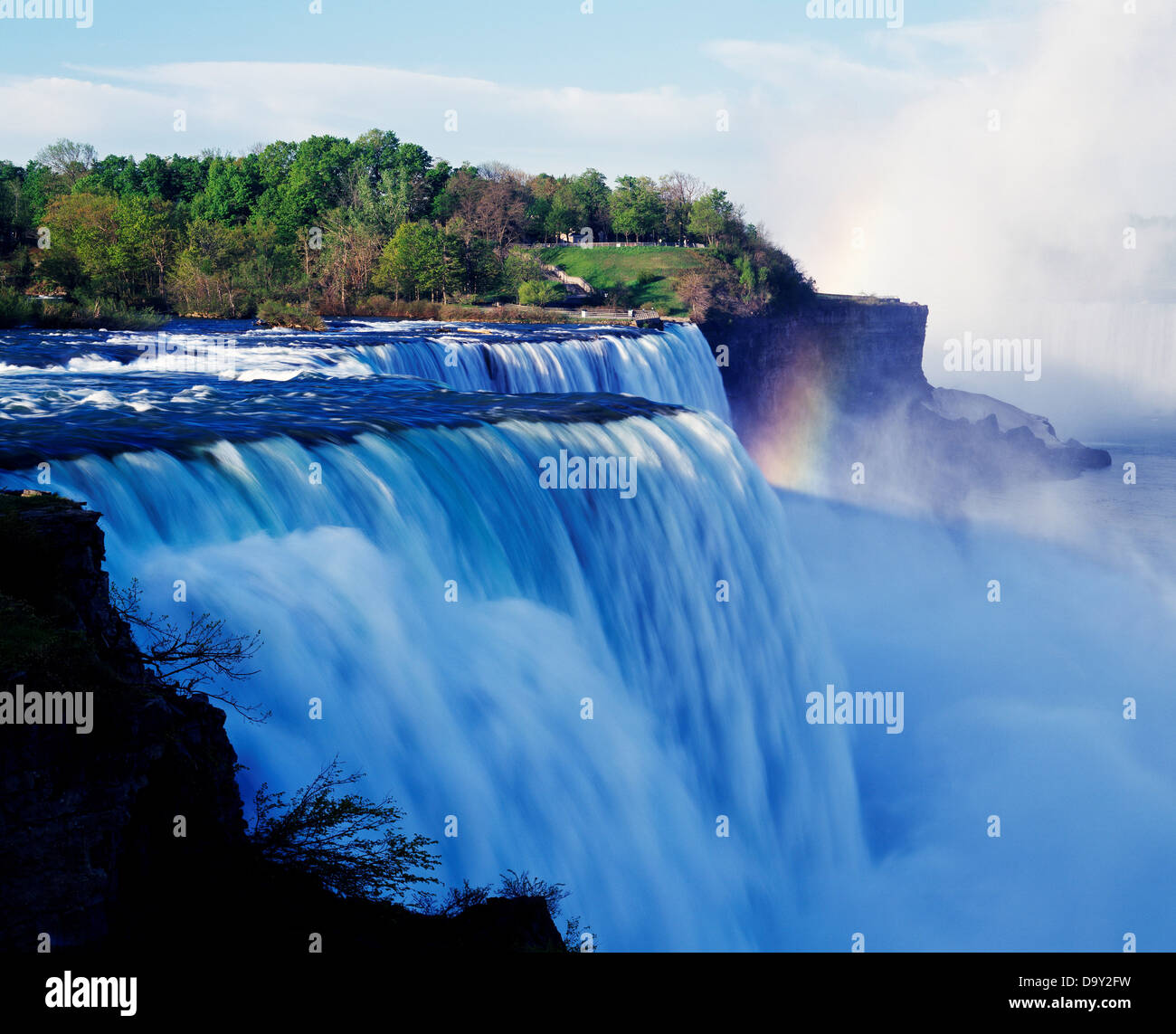 Die American Falls, 180 Fuß hoch, Niagara Reservation Staatspark, Niagara Falls, New York. Stockfoto