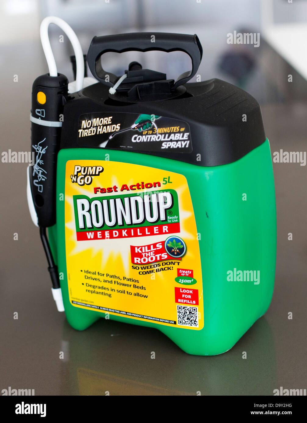 Runde, Roundup Unkraut killer Spray Monsanto Stockfoto