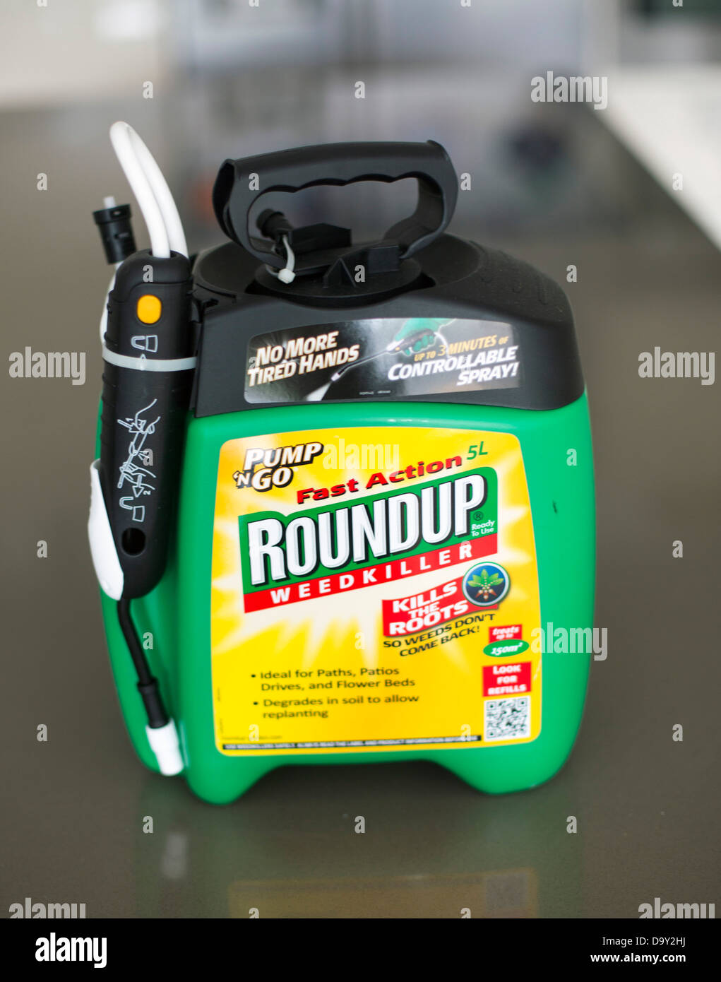 Runde, Roundup Unkraut killer Spray Monsanto Stockfoto