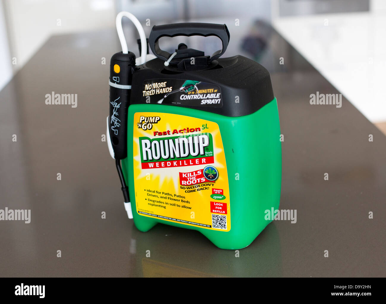 Runde, Roundup Unkraut killer Spray Monsanto Stockfoto
