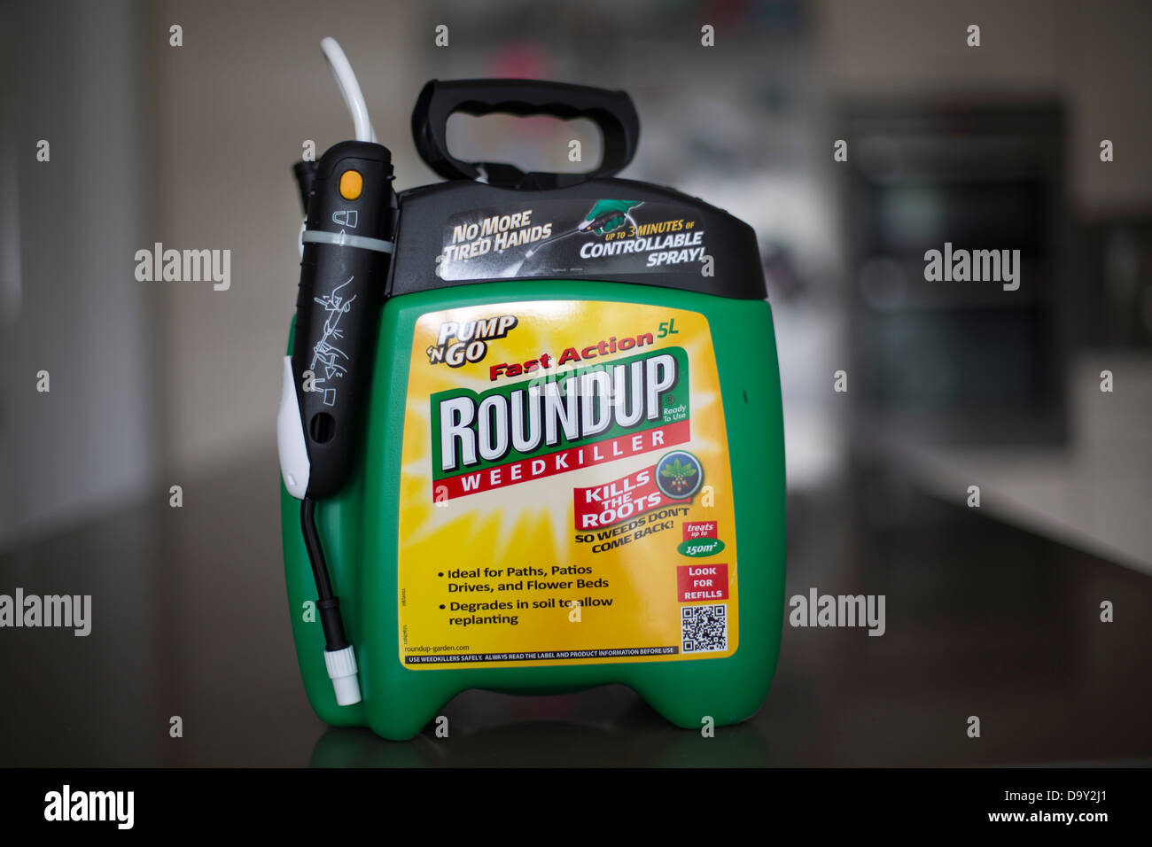 Runde, Roundup Unkraut killer Spray Monsanto Stockfoto