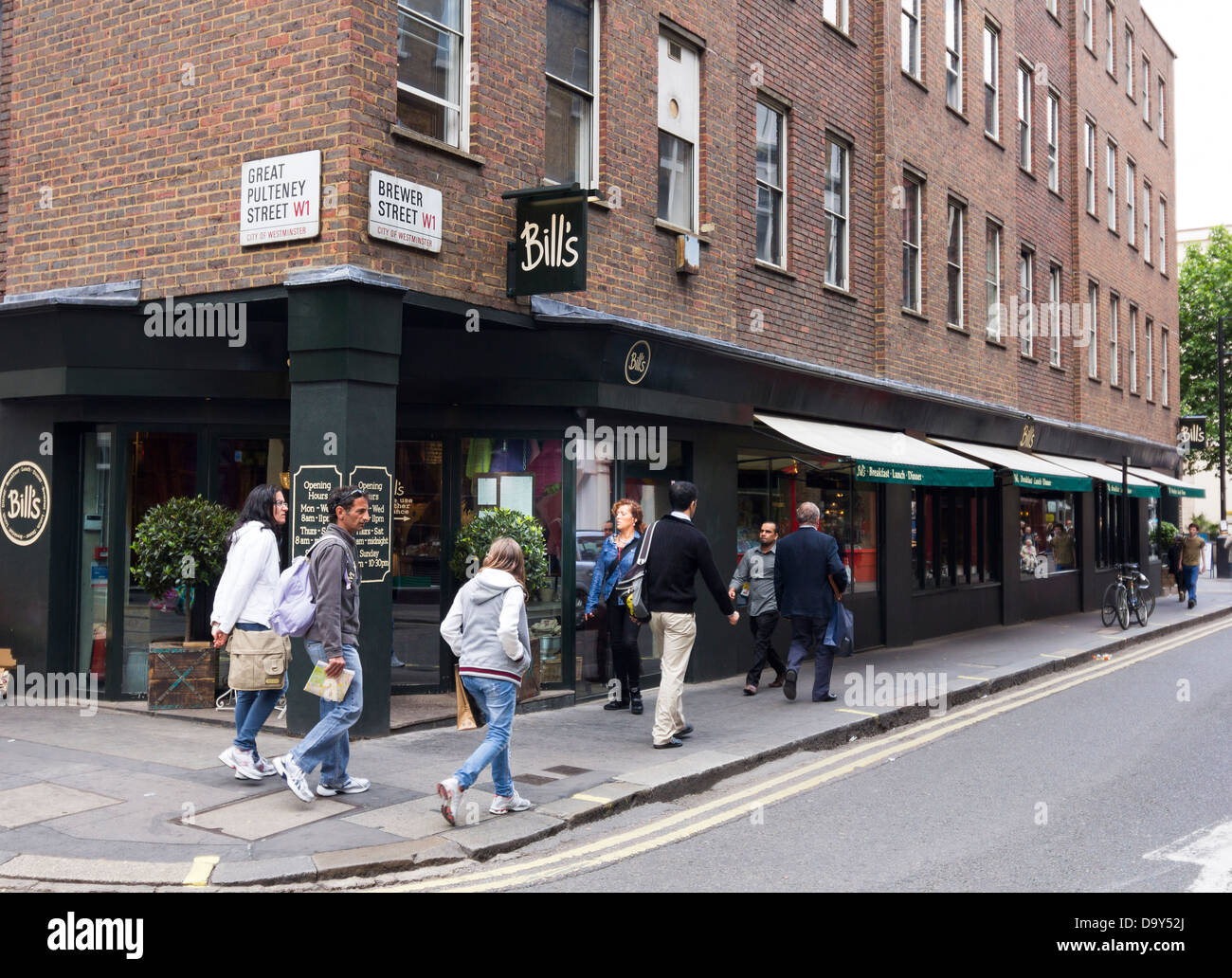 Der Londoner Filiale der Restaurantkette Bill Brewer Street, Soho, London Stockfoto
