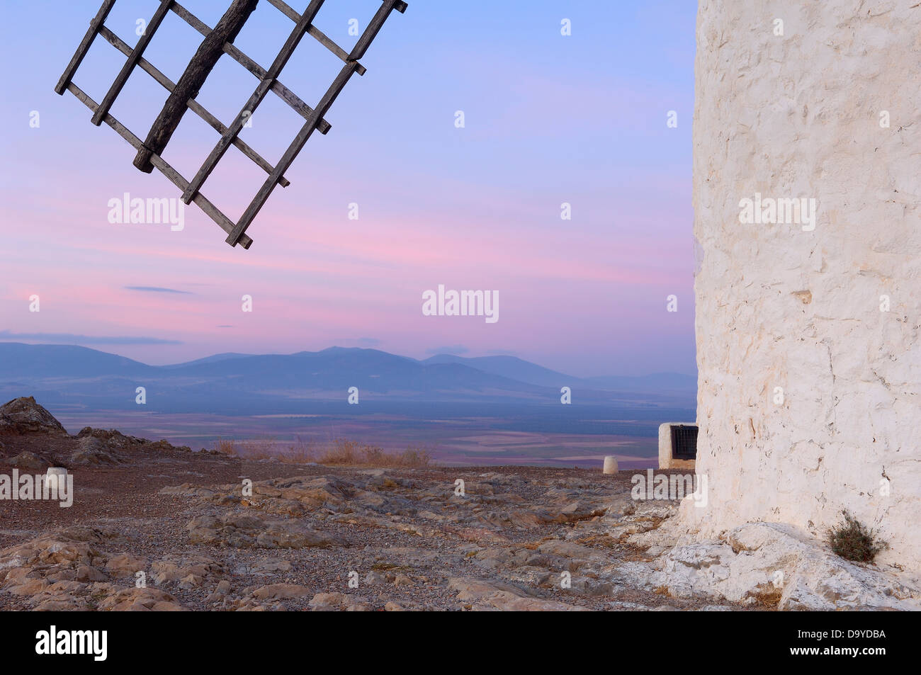 Windmühle, Consuegra, Provinz Toledo, Route des Don Quijote, Castilla-La Mancha, Spanien Stockfoto