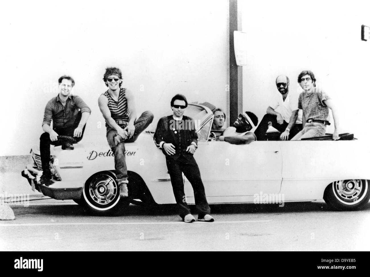 BRUCE SPRINGSTEEN und die E-STREET BAND Promo-Foto des US-Rock-Gruppe über 1984. Siehe Beschreibung unten für Namen. Stockfoto