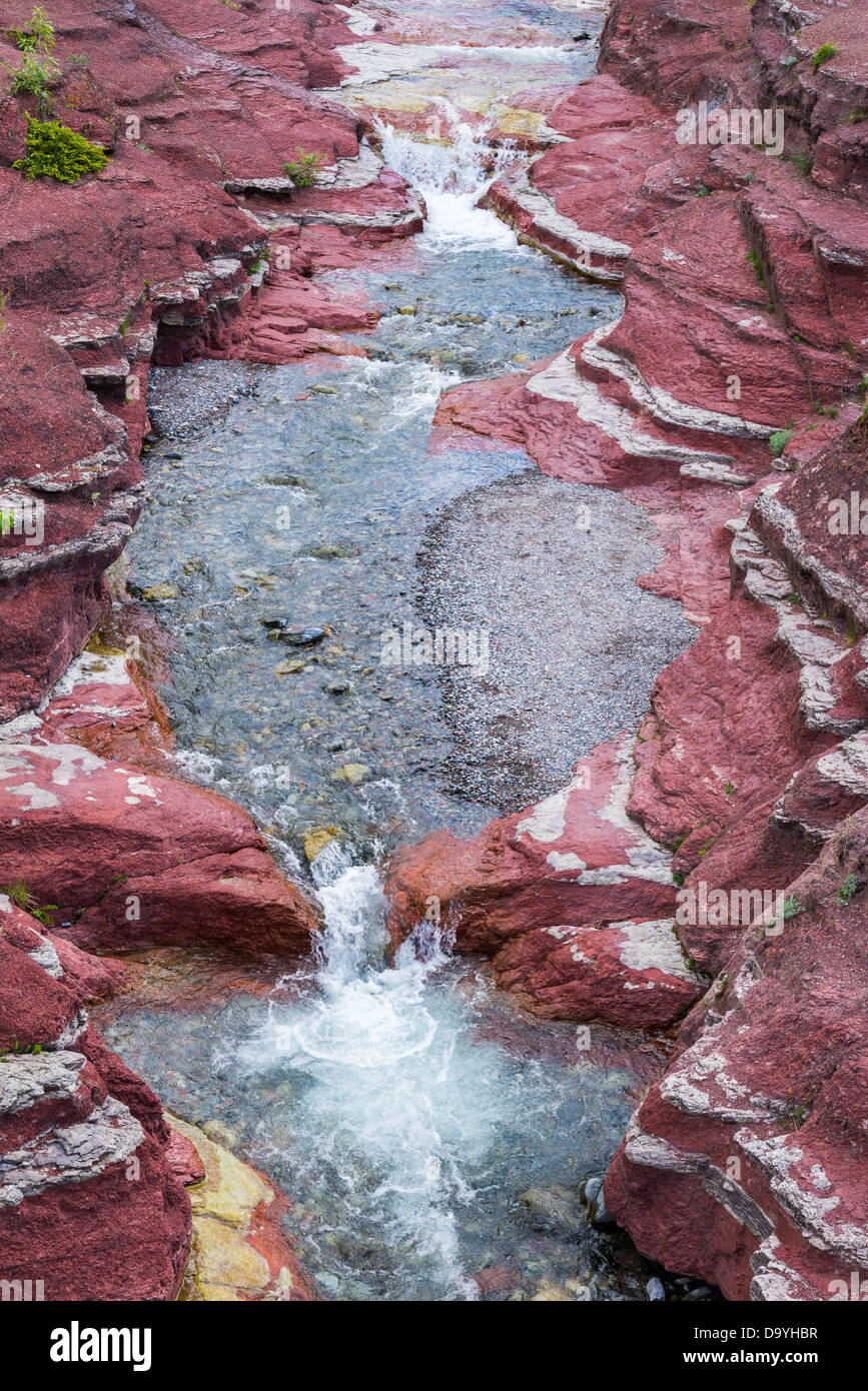 Red Rock Canyon Stream, Waterton Lakes National Park, Alberta, Kanada Stockfoto
