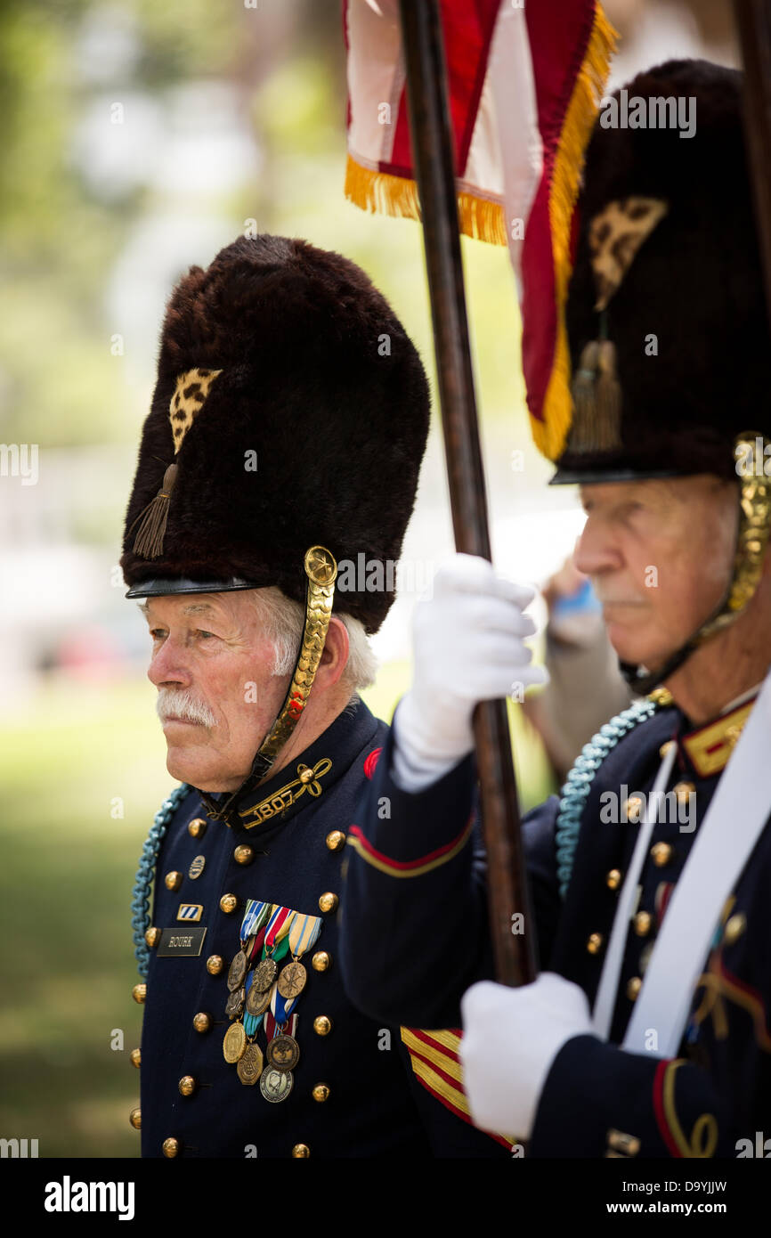 Ein Teilnehmer nimmt Teil in Carolina Day Feierlichkeiten und Parade am 28. Juni 2013 in Charleston, South Carolina. Carolina Tag feiert den amerikanischen Sieg an Schlacht von Sullivans Island, SC, USA am 28. Juni 1776. Stockfoto