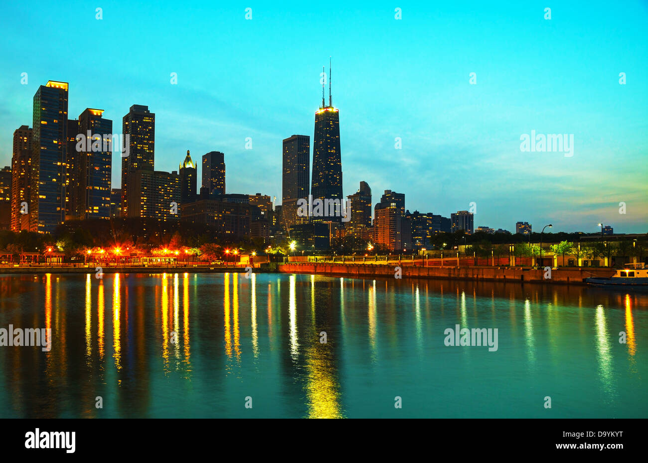 Downtown Chicago mit John Hancock Center Stockfoto