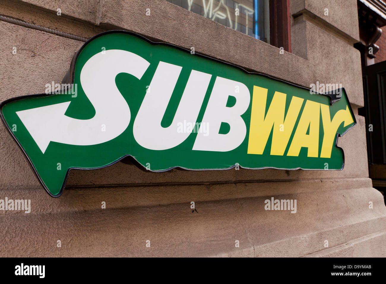 Subway Restaurant anmelden - USA Stockfoto