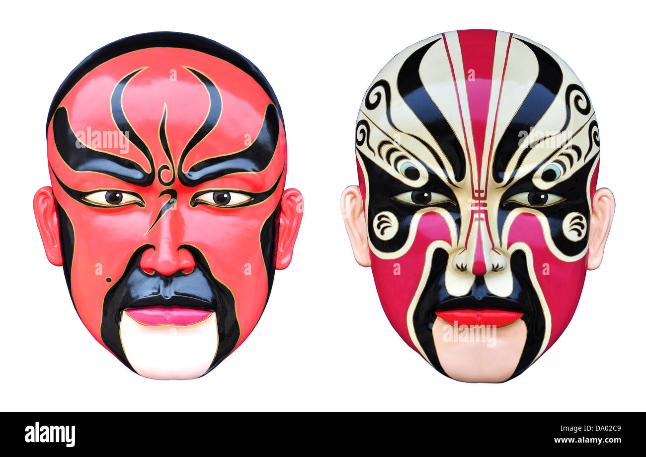 Chinesische Oper Maske mit Beschneidungspfad Stockfoto