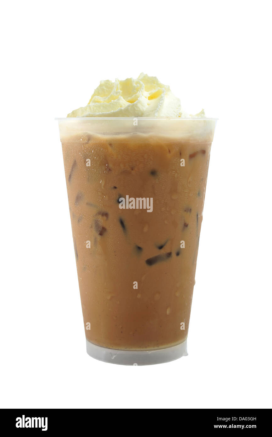 Kaffee Latte mit Beschneidungspfad Stockfoto